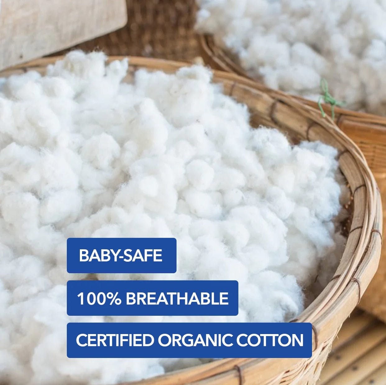 Organic Dream Cotton Lightweight Crib Mattress - Hypoallergenic & Breathable Baby Mattress for Safe Sleep | Perfect for Nursery, Daycare & Travel Use