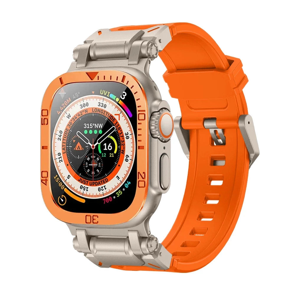 Durable Silicone Band with Stainless Steel Case & Tempered Glass - Perfect for Outdoor Sports, Fitness & Everyday Wear