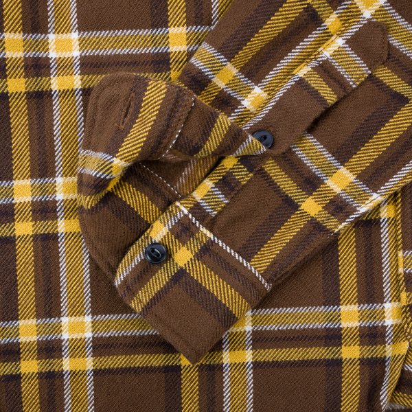 Iron Heart IHSH 378 Ultra Heavy Flannel Work Shirt - Crazy Check Brown Plaid for Men | Durable & Warm Winter Shirt for Outdoor Work, Camping & Casual Wear