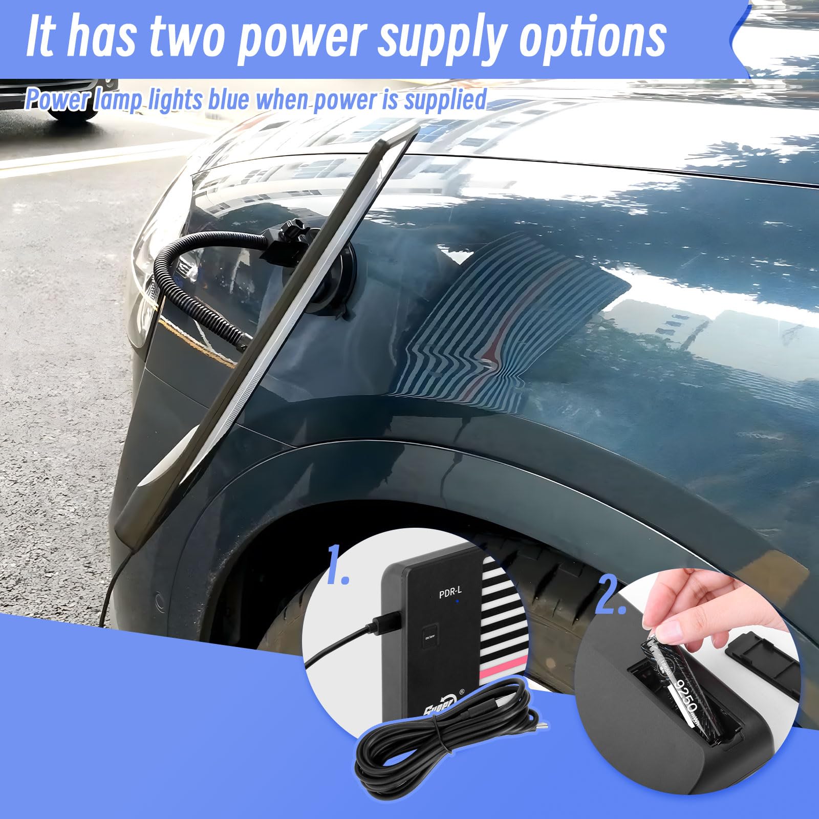 Professional LED PDR Light Board for Dent Repair - USB Battery Powered Automotive Body Repair Tool with Reflection Light - Perfect for Car Dent Removal, Paintless Dent Repair (PDR), and Auto Body Shop Lighting