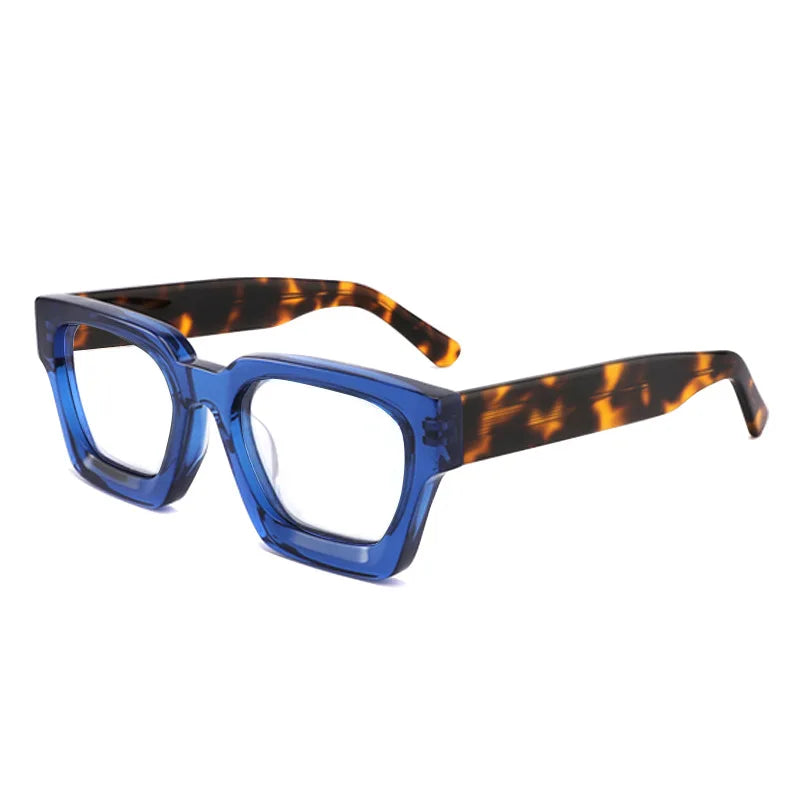 Brightzone Unisex Full Rim Square Thick Acetate Eyeglasses 5437 - Stylish & Durable Frames for Men & Women - Perfect for Reading, Work & Fashion Accessories