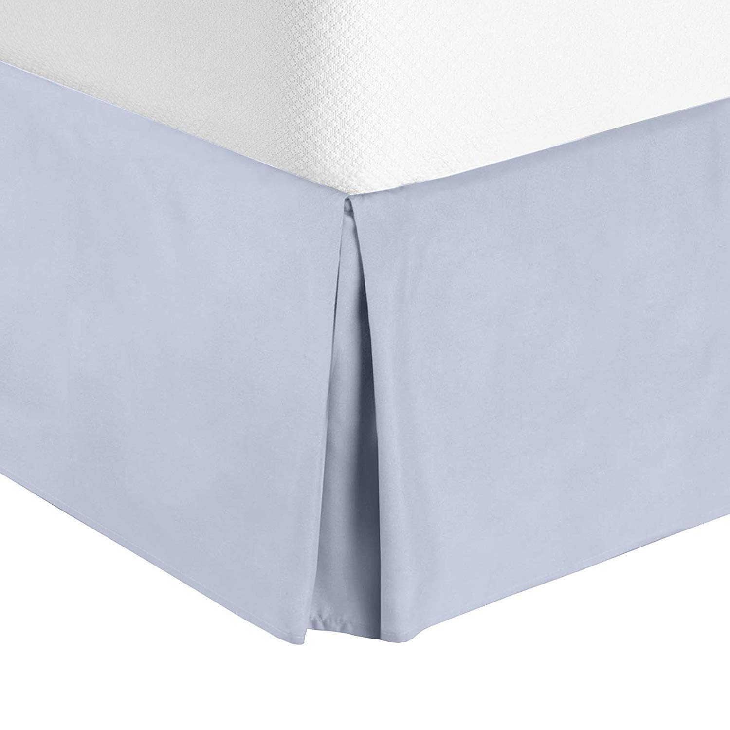 Luxury Pleated Bed Skirt - Microfiber Dust Ruffle Tailored Drop for Queen Size (18
