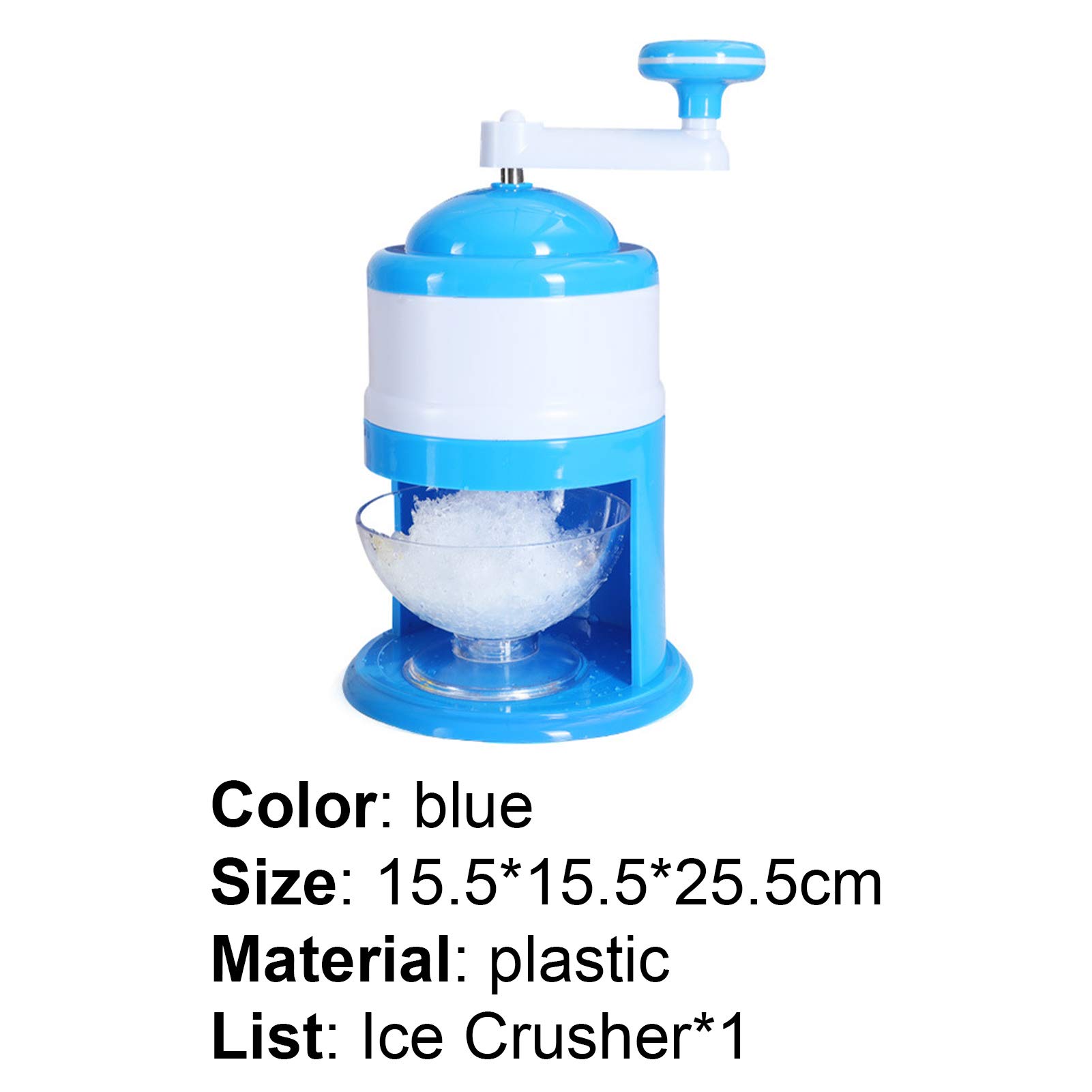Premium Manual Ice Crusher - Large Capacity Hand Crank Snow Cone Maker & Shaved Ice Machine for Cocktails, Smoothies & Summer Drinks (Blue) - Perfect for Home Bars, Parties & Outdoor Events