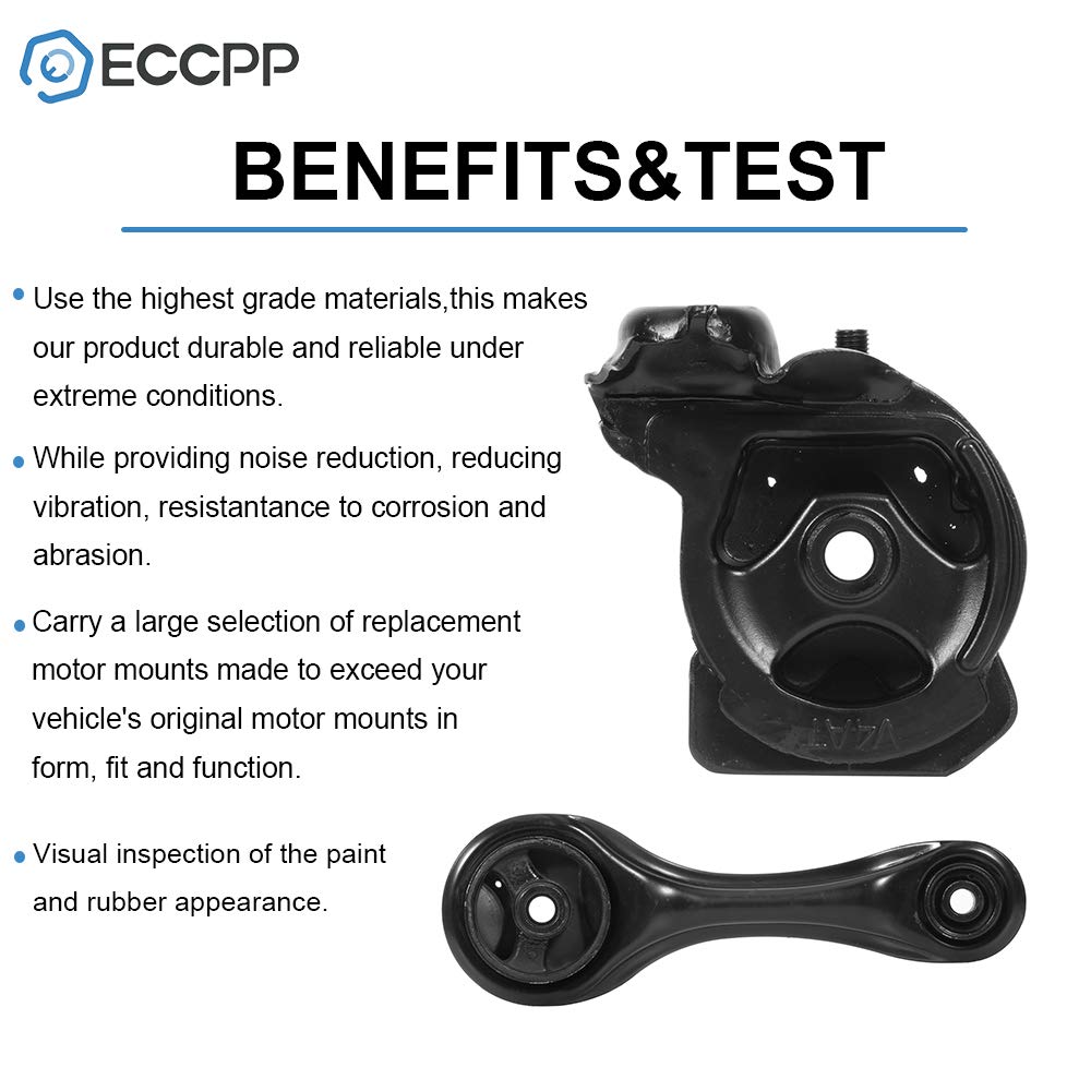 ECCPP Engine Motor and Transmission Mounts Set of 4 - Compatible with Honda Accord 1990-1993 2.2L (A6512 A6587 A6519 A6509) - Perfect for Smooth Ride & Vibration Reduction