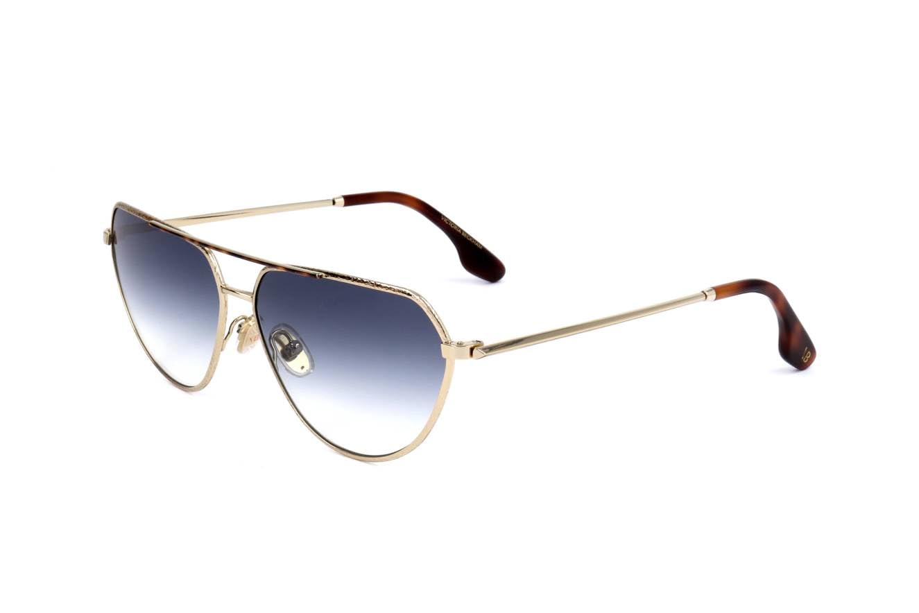 Victoria Beckham VB 221 S 716 Sunglasses - Gold/Tortoise Frame - Luxury Designer Shades for Women - Perfect for Beach, Driving & Fashion Outfits