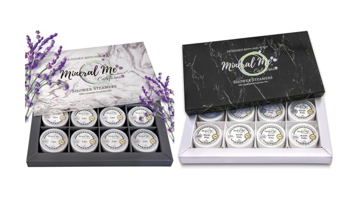 Eucalyptus & Lavender Aromatherapy Shower Steamers with Organic Essential Oils - Relaxing Shower Bombs for Spa-Like Steam Experience at Home - Perfect for Stress Relief & Better Sleep