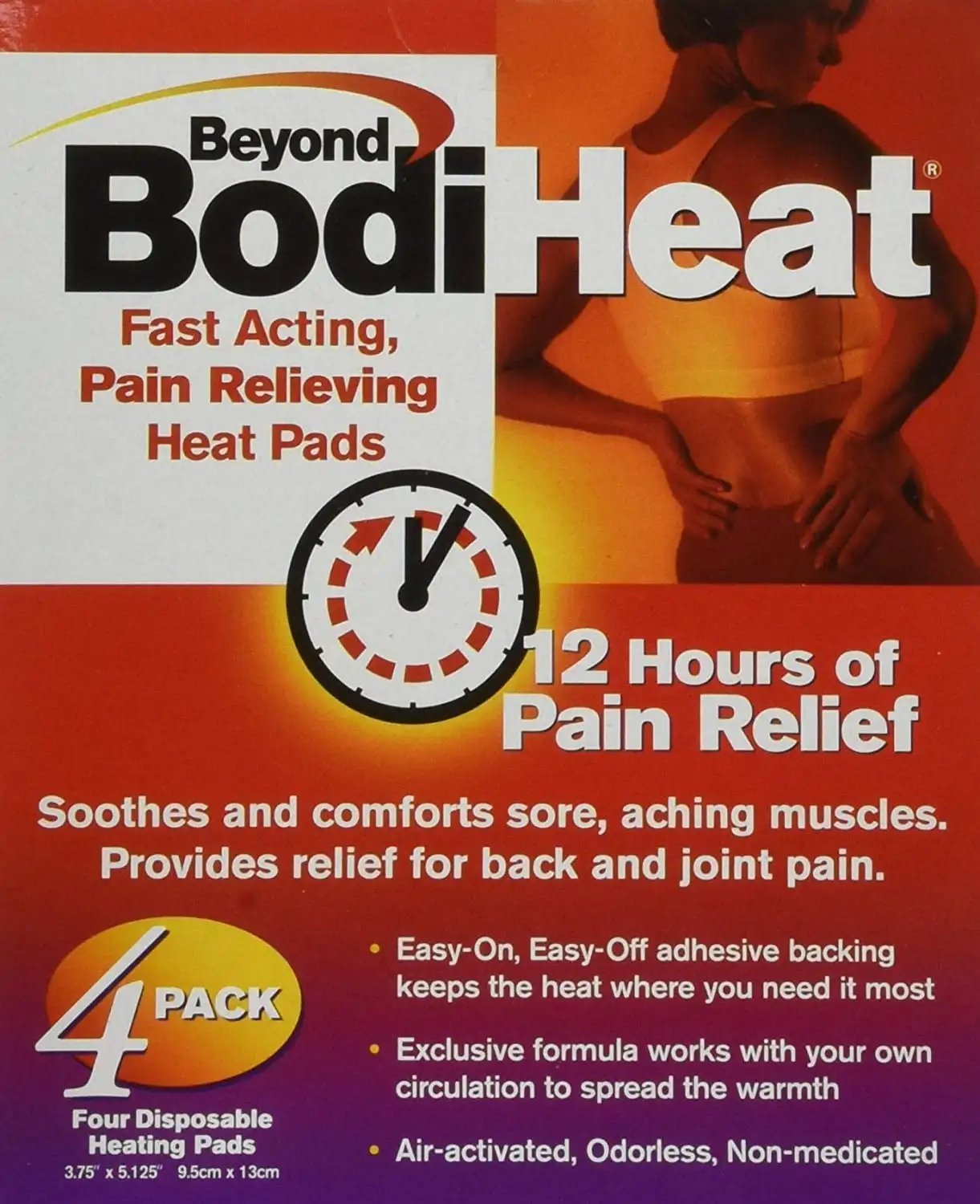 Beyond BodiHeat Pain Relieving Heat Pad for Back Pain Relief - Reusable Heating Pad for Muscle Aches, Cramps & Stiffness - Perfect for Home, Office & Travel Use