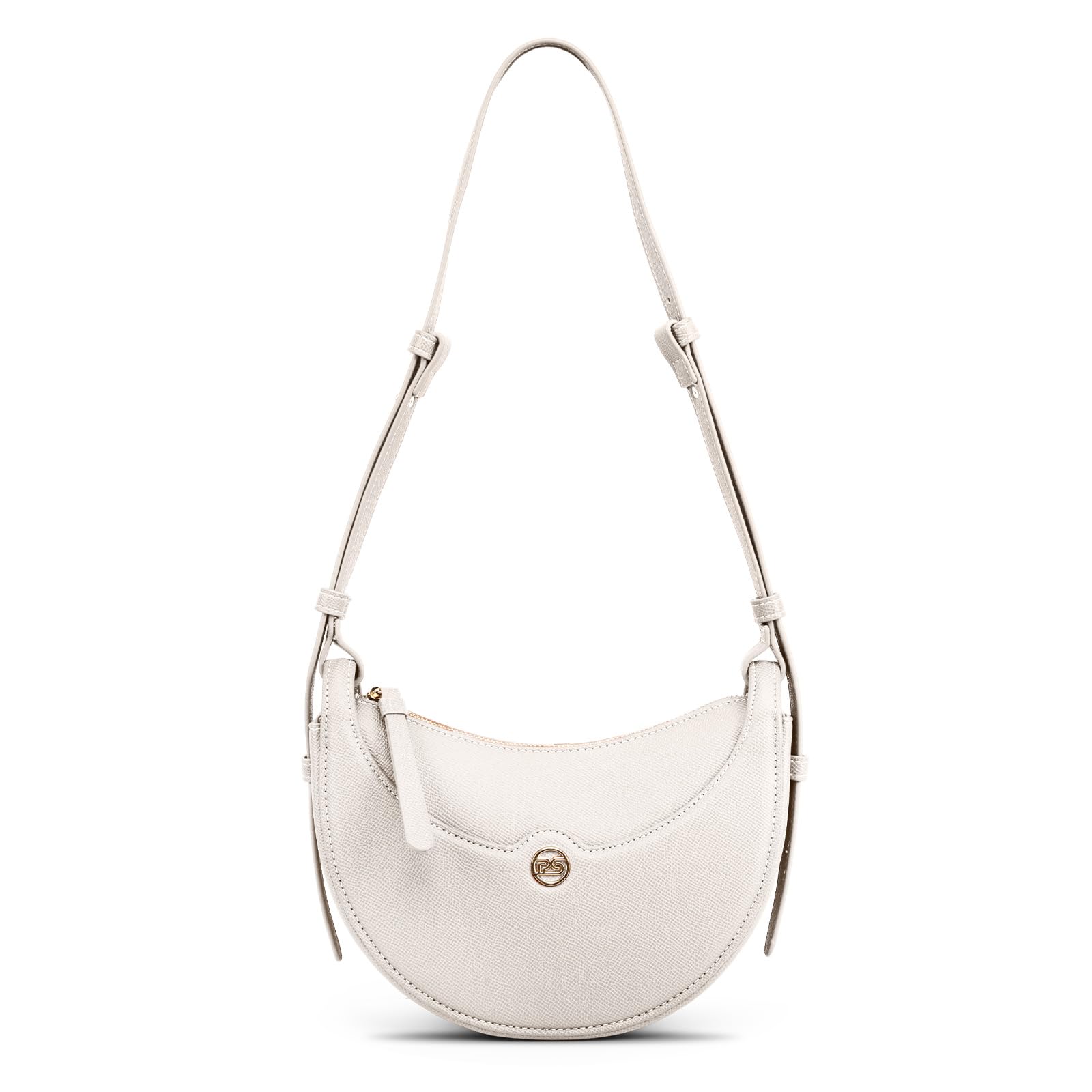 PS PETITE SIMONE Women's Shoulder Bag - Off-White Crossbody Purse with 2 Adjustable Leather Straps, Trendy Hobo Handbag for Ladies | Perfect for Work, Travel & Everyday Use