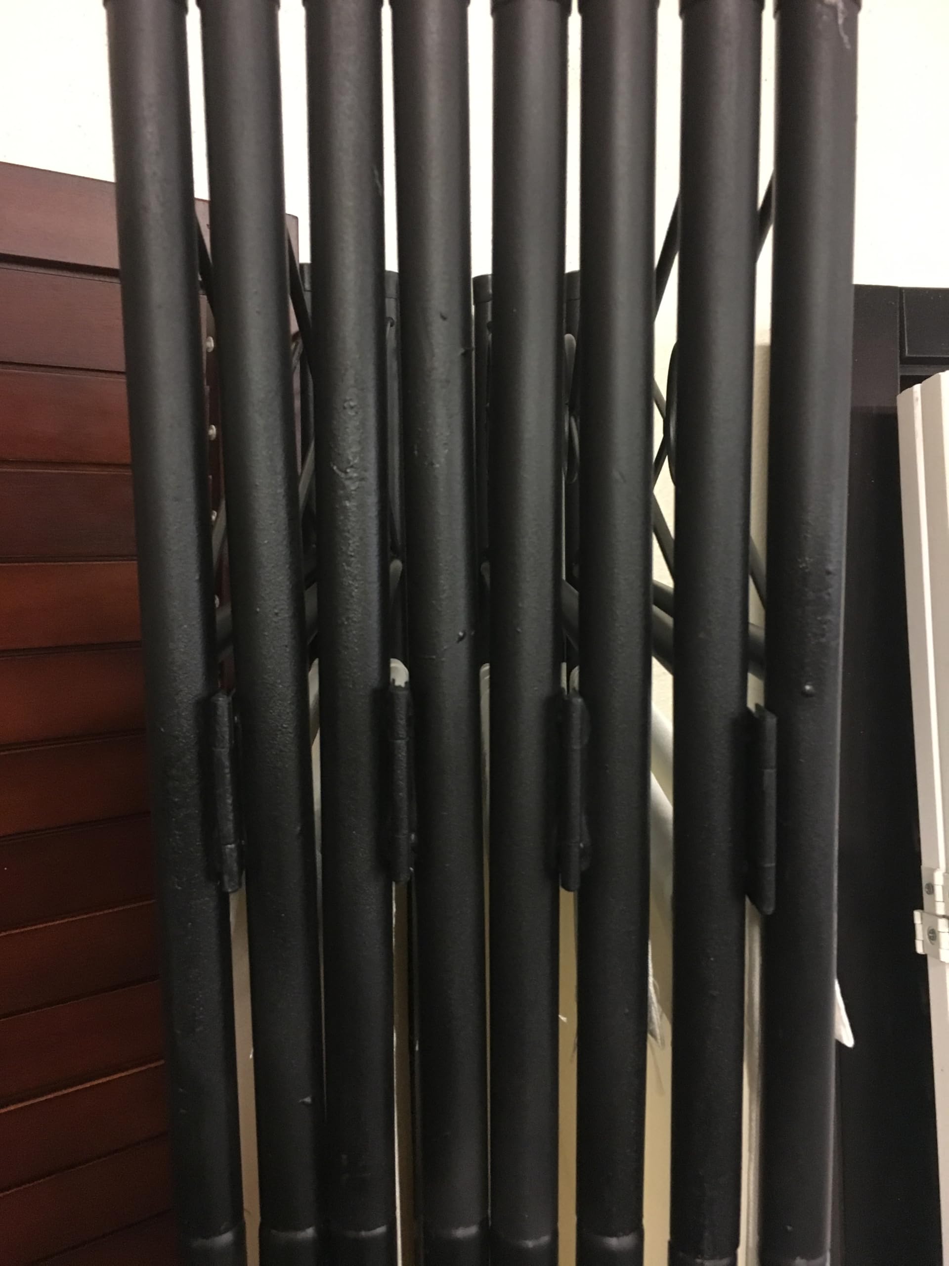Brown 6-Panel Metal & Fabric Room Divider - Space Separator for Home/Office