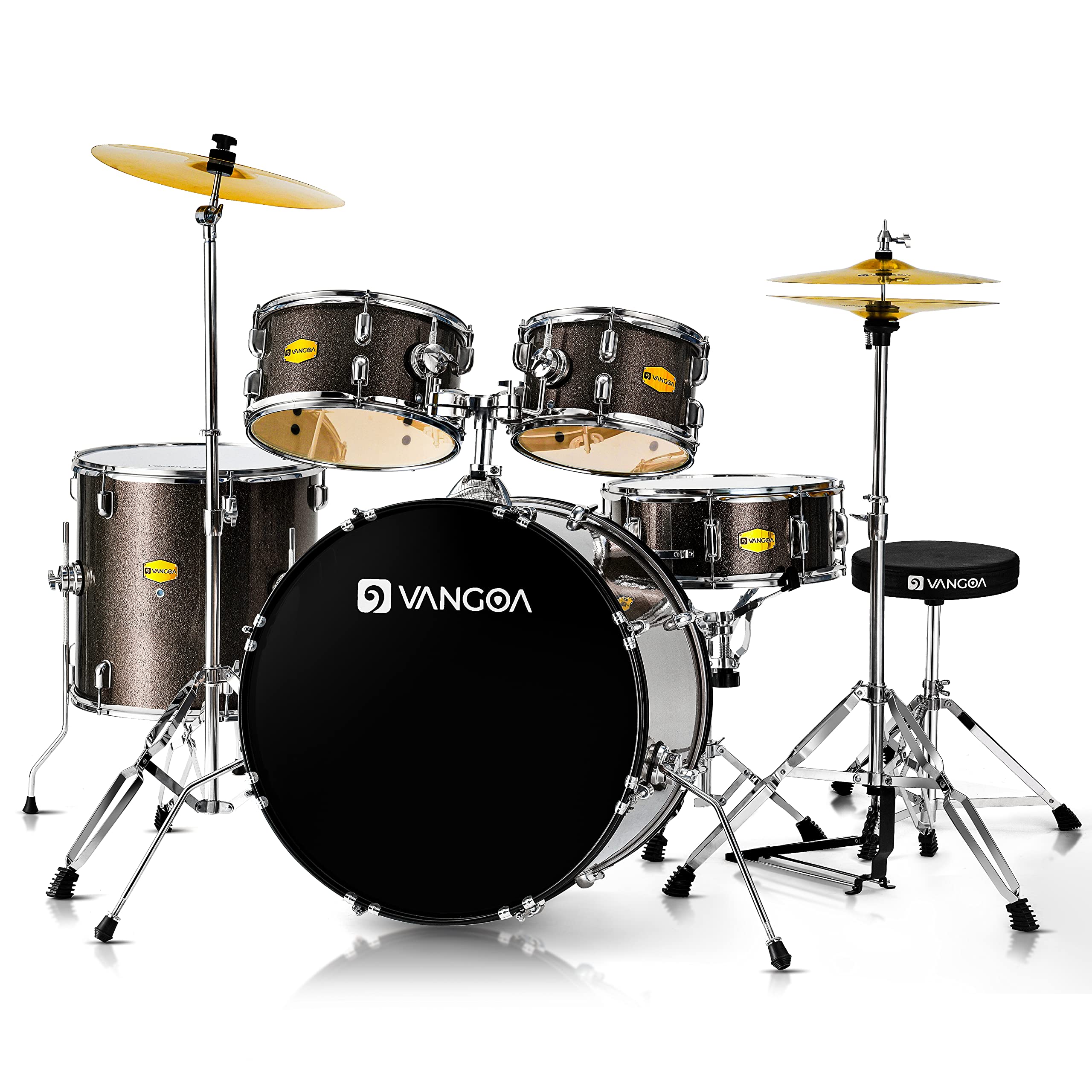 Vangoa 5-Piece Full Size Acoustic Drum Set for Adults & Beginners - 22