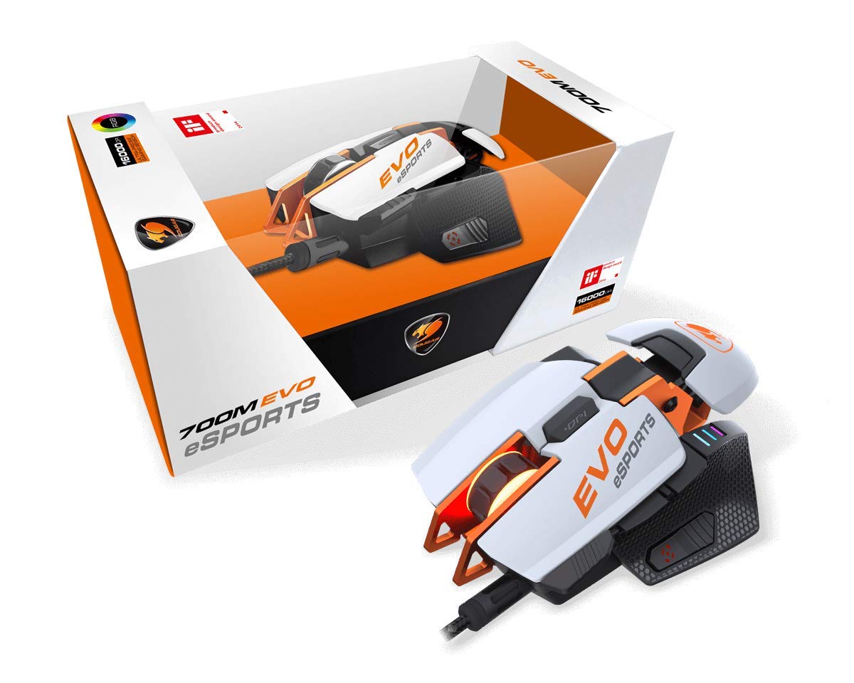 COUGAR 700M EVO Esports Gaming Mouse - 16000 DPI Optical Sensor, Adjustable Palm Rest & Weights, Fully Programmable Buttons - Perfect for FPS, MOBA & Competitive Gaming