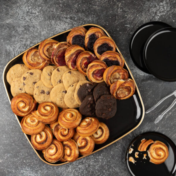14 Inch Black and Gold Square Organic Serving Tray - Elegant Appetizer Platter for Parties, Weddings, and Home Decor (1 Count)