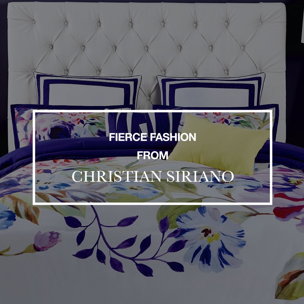 Christian Siriano King Size Comforter Set - Garden Bloom Floral Design, Luxury Bedding for Master Bedroom, Hotel Style Home Decor