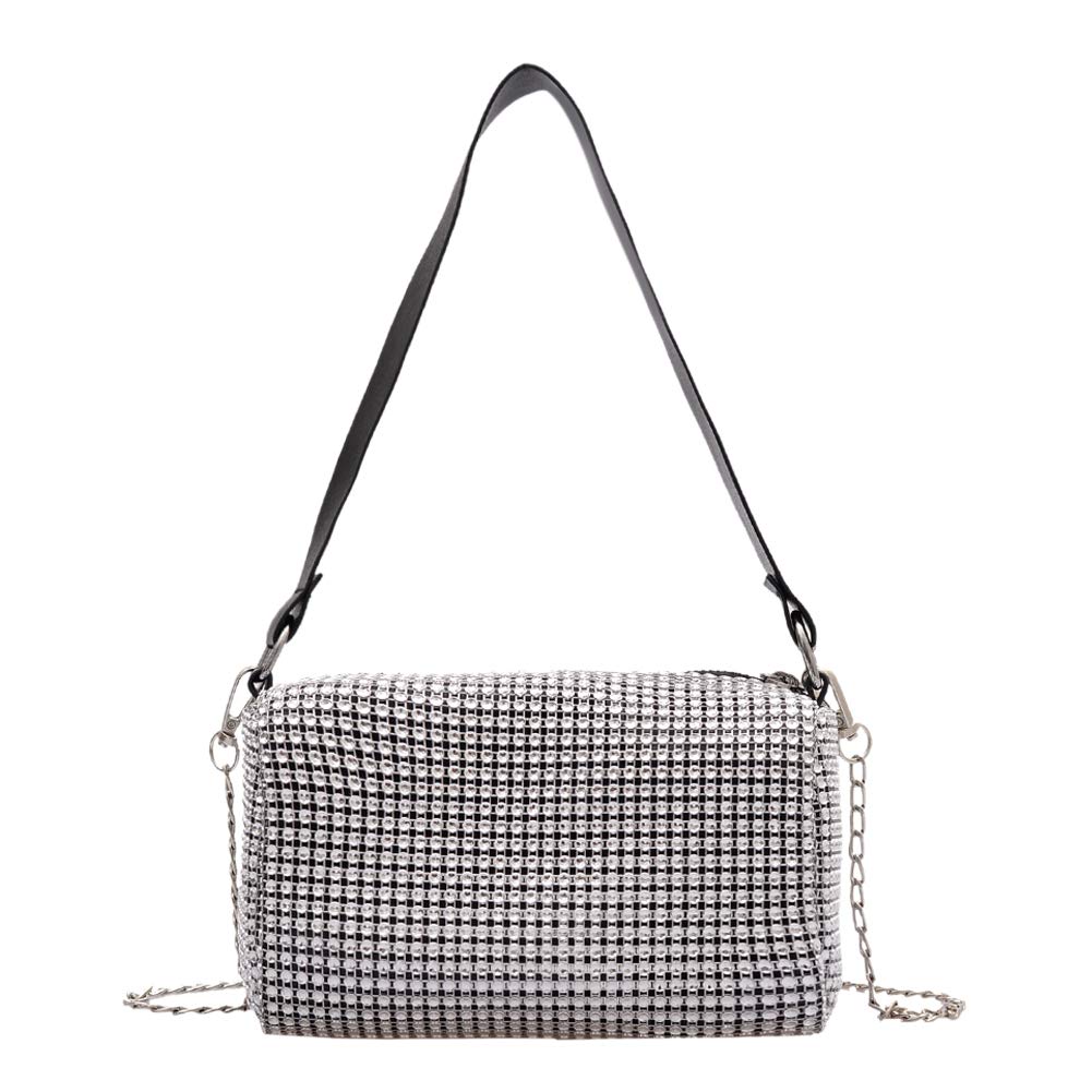 Sparkly Rhinestone Crossbody Bag for Women - Elegant Evening Handbag, Wedding Clutch, Shiny Silver Purse | Perfect for Parties, Date Nights & Special Occasions