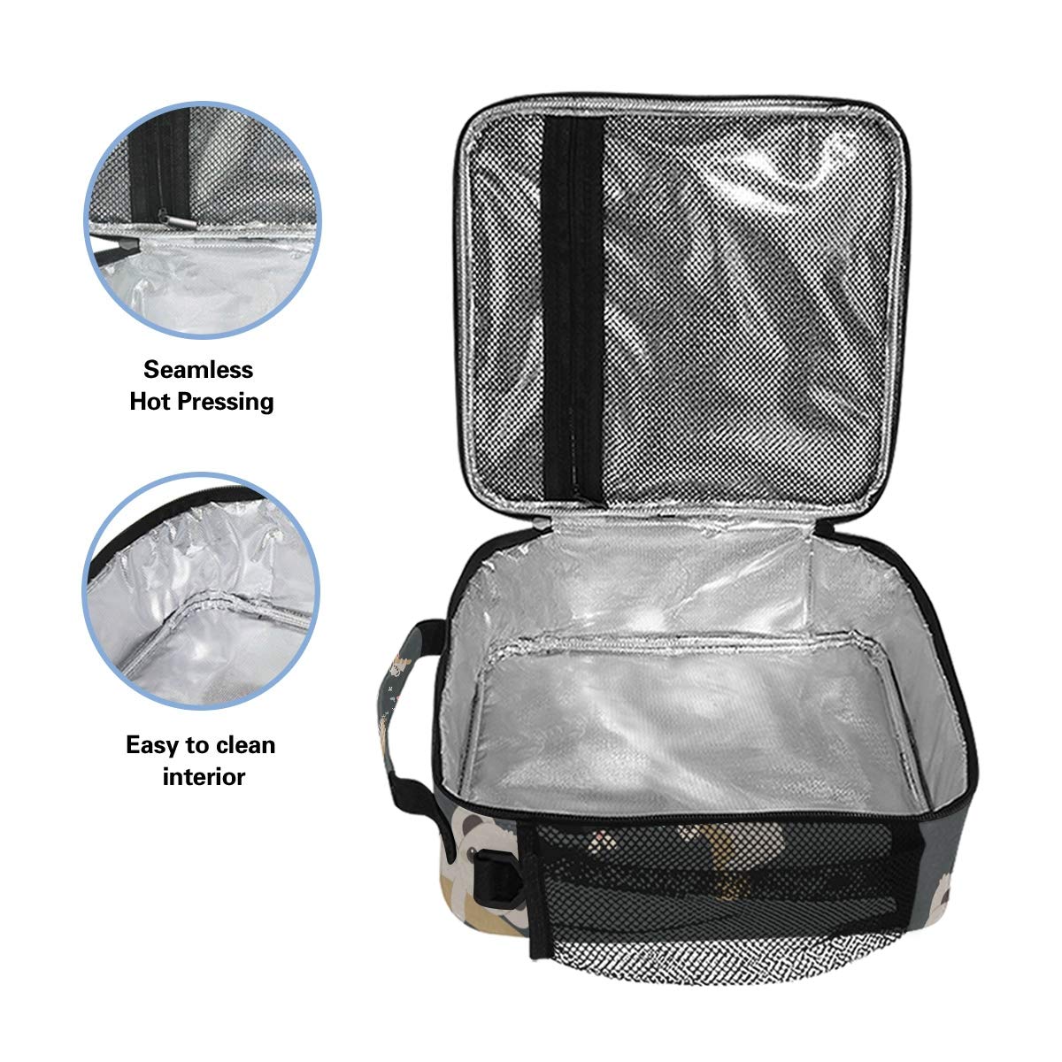 Insulated Koala Floral Bird Lunch Bag with Shoulder Strap - Leakproof Cooler Tote for School, Work & Picnics - Cute Lunchbox for Women, Men, Boys & Girls