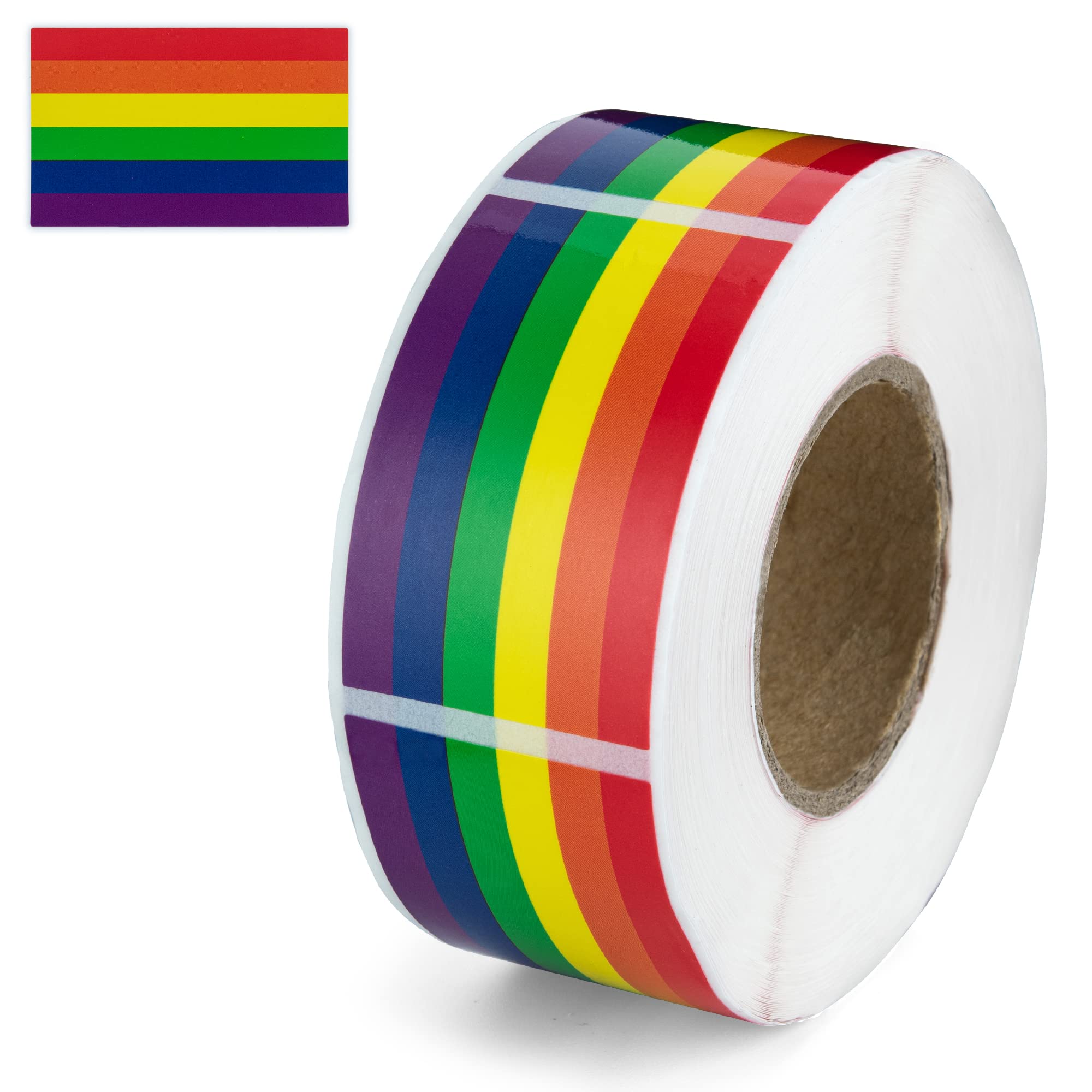 Rainbow LGBTQ Pride Stickers - 250 Rectangle Flag Decals for Gay, Lesbian, Transgender Rights Awareness - Perfect for Pride Parades, Events, Laptop Decoration & Social Activism