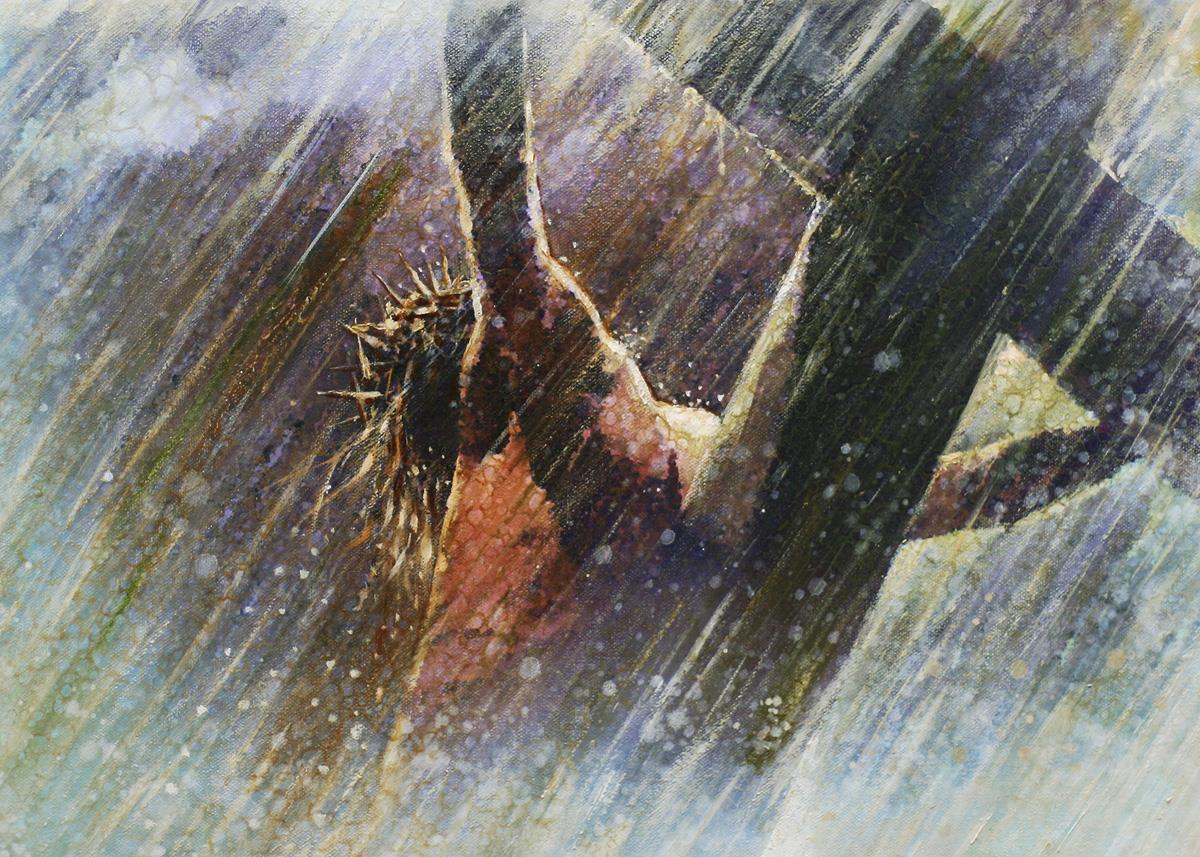 Yongsung Kim Crucifixion Painting - Religious Wall Art for Home & Church Decor - Perfect for Prayer Rooms, Christian Gifts, and Spiritual Spaces