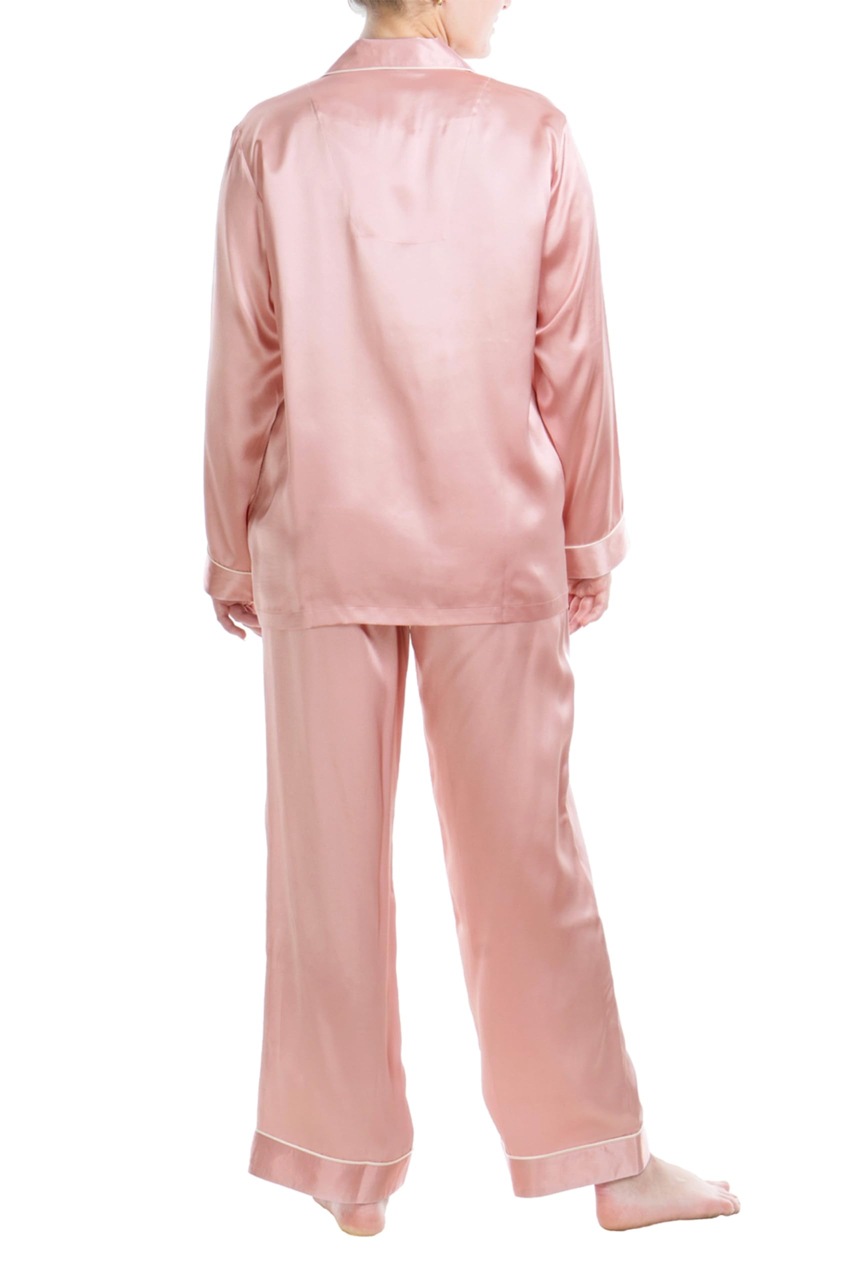 Luxury 100% Mulberry Silk Pajama Set for Women - Soft & Breathable Sleepwear - Perfect for Nighttime Comfort, Spa Days & Romantic Getaways