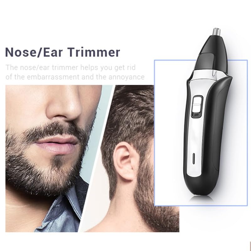Professional Electric Razor for Men - 3-in-1 USB Rechargeable Waterproof Beard Trimmer & Nose Hair Clipper | Perfect for Travel, Home & Gym Use