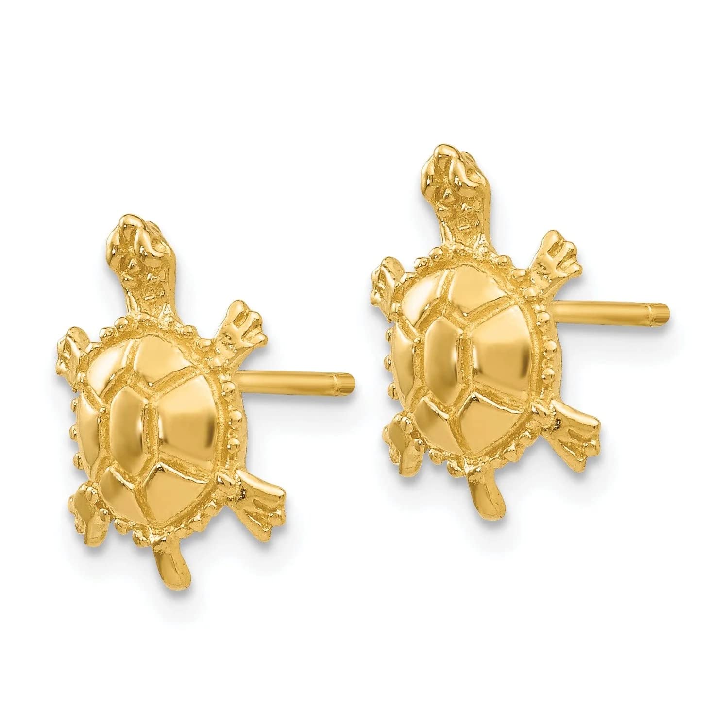 14K Yellow Gold Turtle Stud Earrings - Elegant Animal Jewelry for Women, Perfect for Gifts, Parties & Everyday Wear