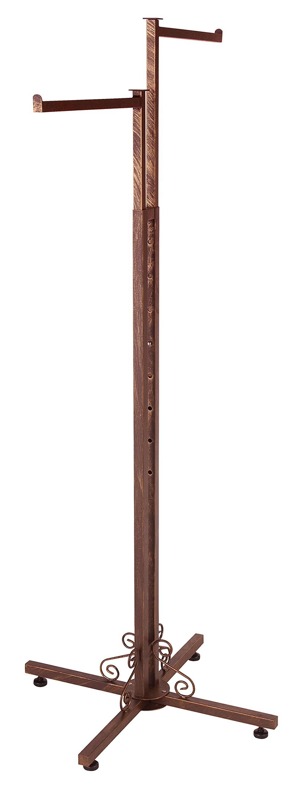 SSWBasics 2-Way Clothes Rack with Straight Arms - Durable Boutique Cobblestone Garment Rack for Hanging Clothes | Stylish Storage Solution for Bedroom, Closet & Retail Store Display