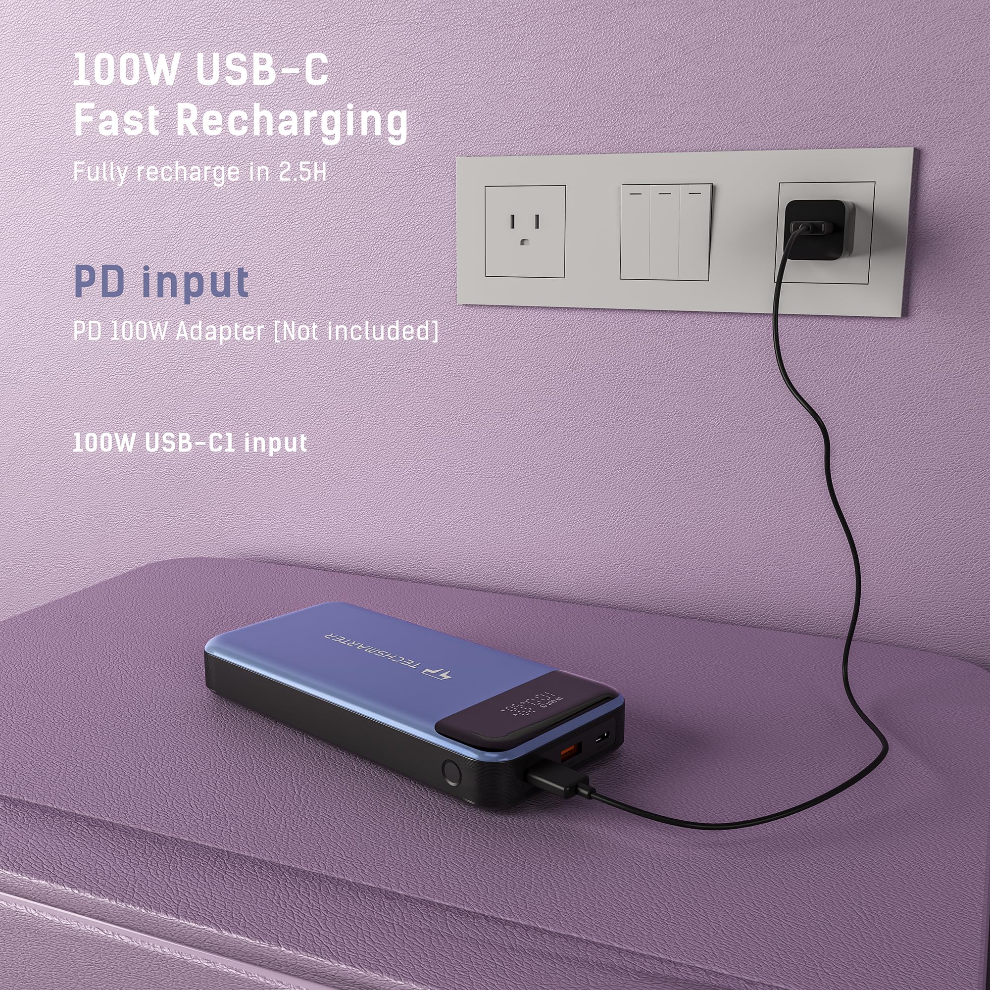 130W 30,000mAh Super Fast Charging Power Bank - Portable Laptop Battery Pack for iPhone 15/14, Galaxy S24/S23, iPad Pro, MacBook Pro, Chromebook, Steam Deck, Dell & HP | Perfect for Travel, Work & Gaming