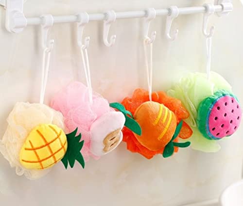 Nightstar Fruit-Shaped Body Scrubber for Kids & Adults - Soft Exfoliating Shower Loofah Sponge (2-Pack, Multi-Design) - Gentle Skin Cleansing for Bath, Spa & Sensitive Skin Care