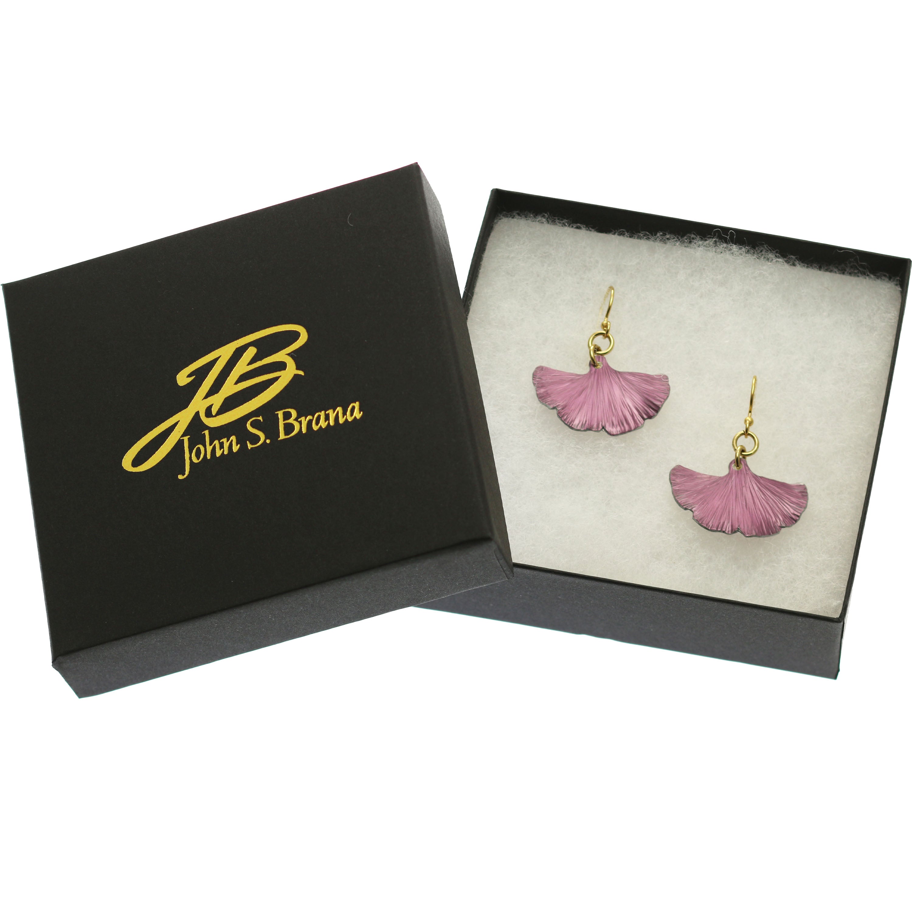 Small Mauve Ginkgo Leaf Anodized Aluminum Purple Earrings - Lightweight Dainty Stud Earrings for Women, Trendy Botanical Jewelry Gift for Her - Perfect for Everyday Wear, Office, Date Night & Special Occasions