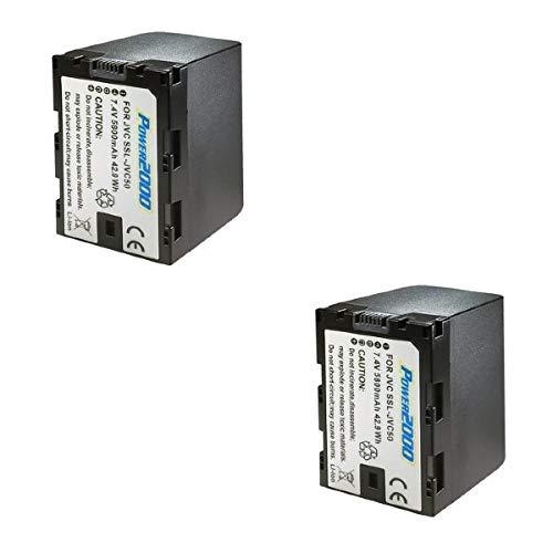 Synergy Digital Camcorder Batteries for JVC GY-HM660U - 5800mAh Li-Ion Replacement Battery (7.4V) - Compatible with JVC SSL-JVC50 - 2-Pack Bundle - Perfect for Professional Videography, Live Streaming & Documentary Filming