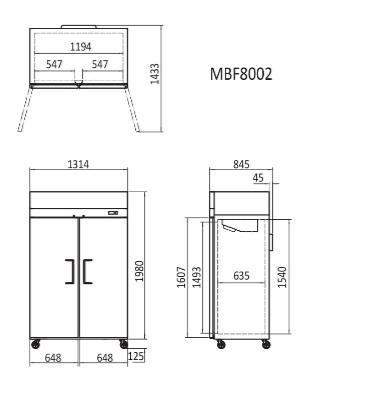 Atosa MBF8002 Commercial Top Mount Double Door Freezer - 80