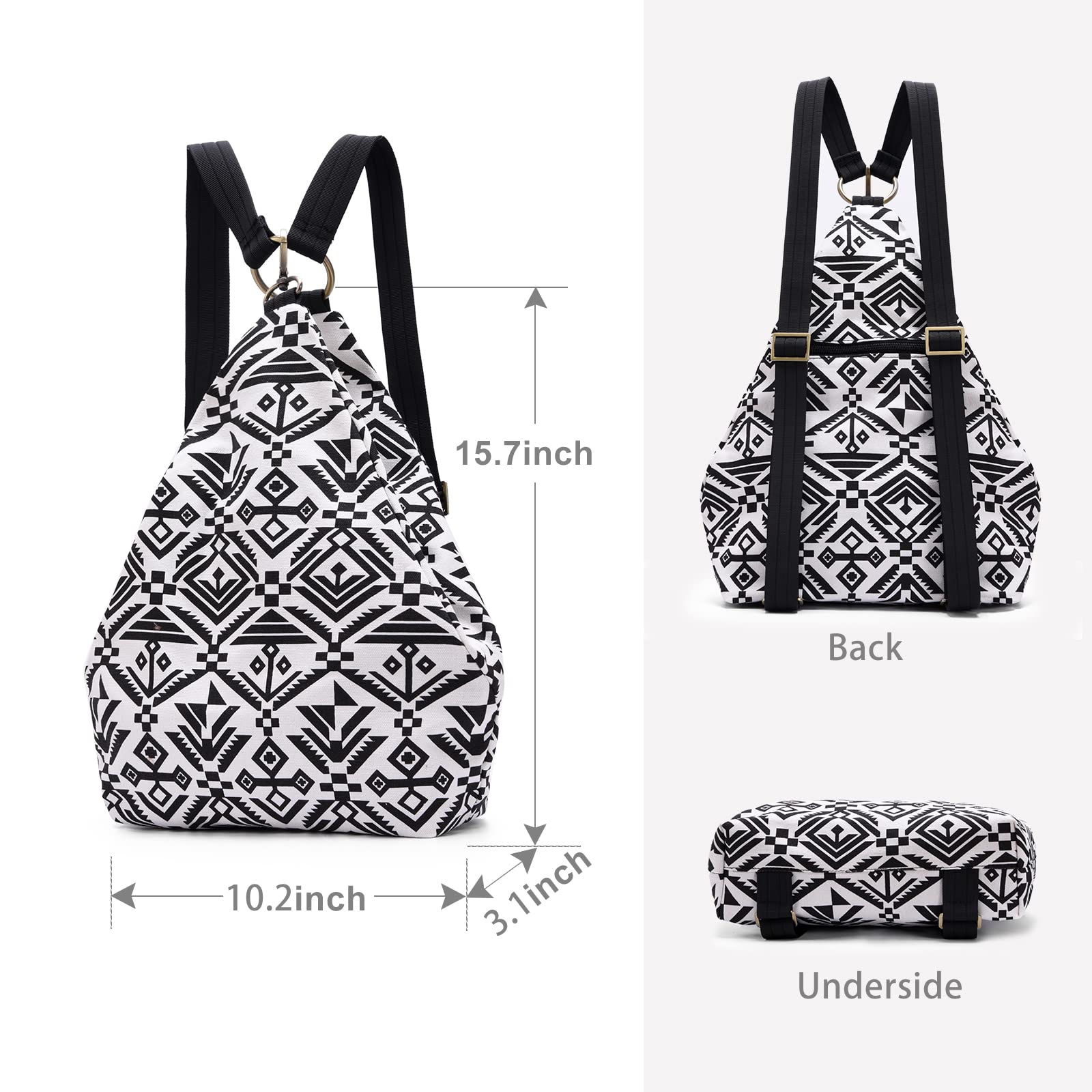 Black Butterfly Premium Women's Backpack - Bohemian Style Fashion Casual Daypack & Small Purse Backpack (24-Black) | Perfect for Travel, Work, School & Everyday Use