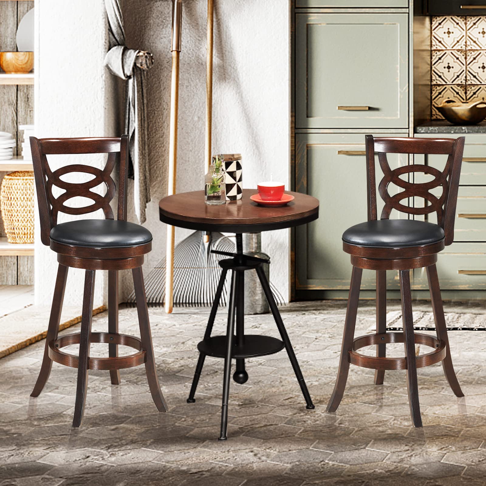 COSTWAY Bar Stools Set of 2 - 29