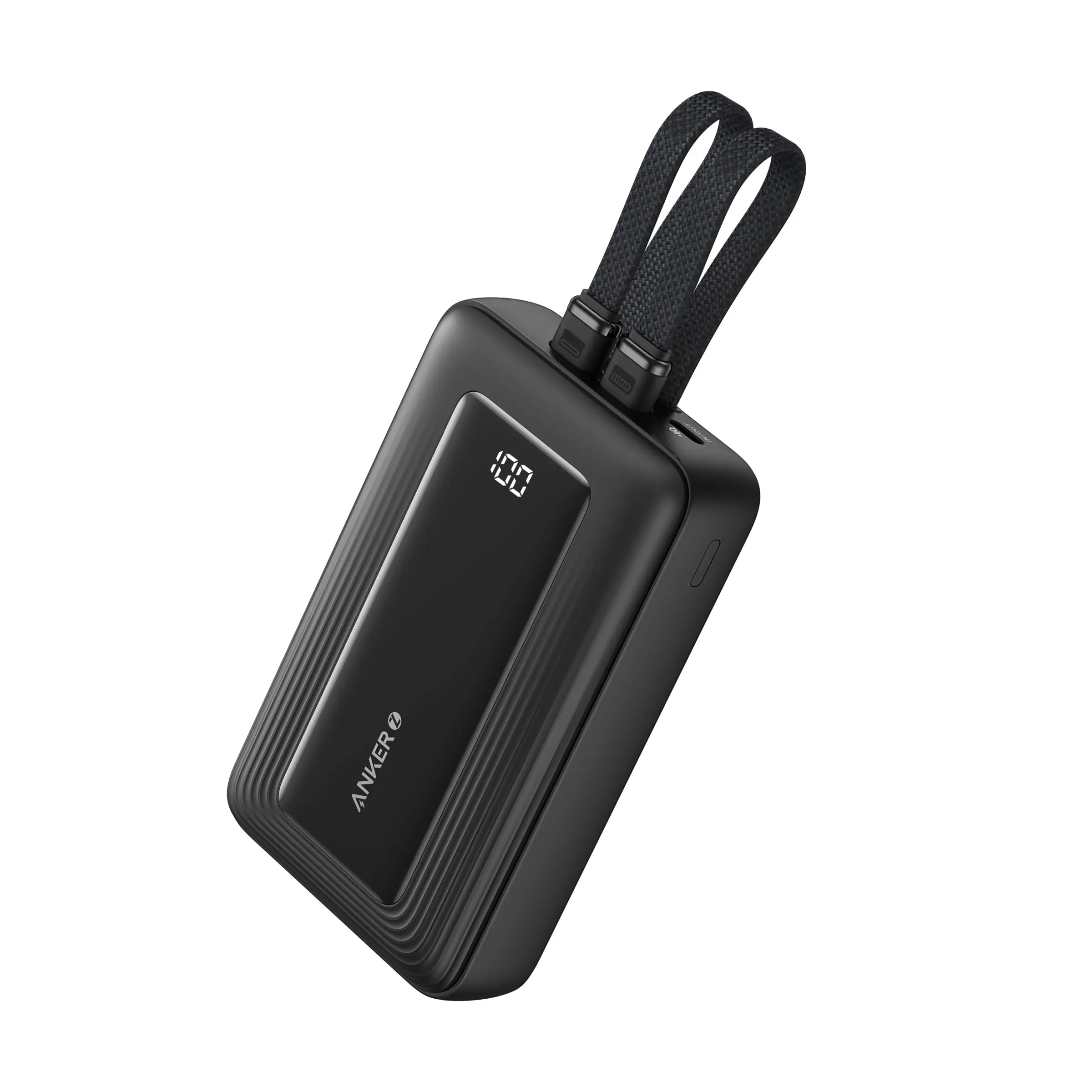 Anker Zolo 20000mAh Power Bank with 30W Fast Charging, Built-in USB-C & Lightning Cables (Model A1681) - Perfect for Travel, Camping, and Emergency Phone Charging