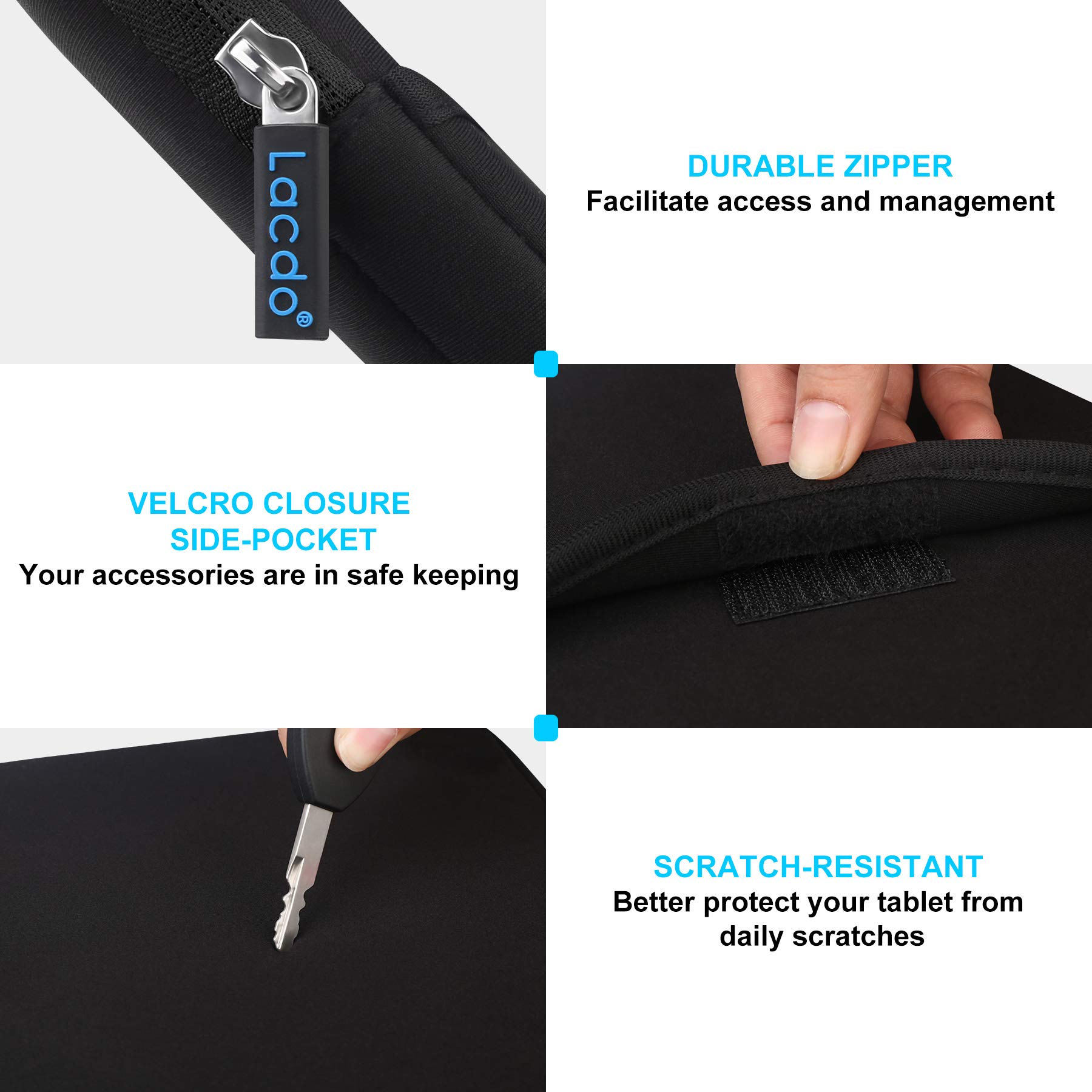 Lacdo 11 Inch Tablet Sleeve Case - Compatible with iPad Pro M4, iPad Air M3/M2, iPad 10.9