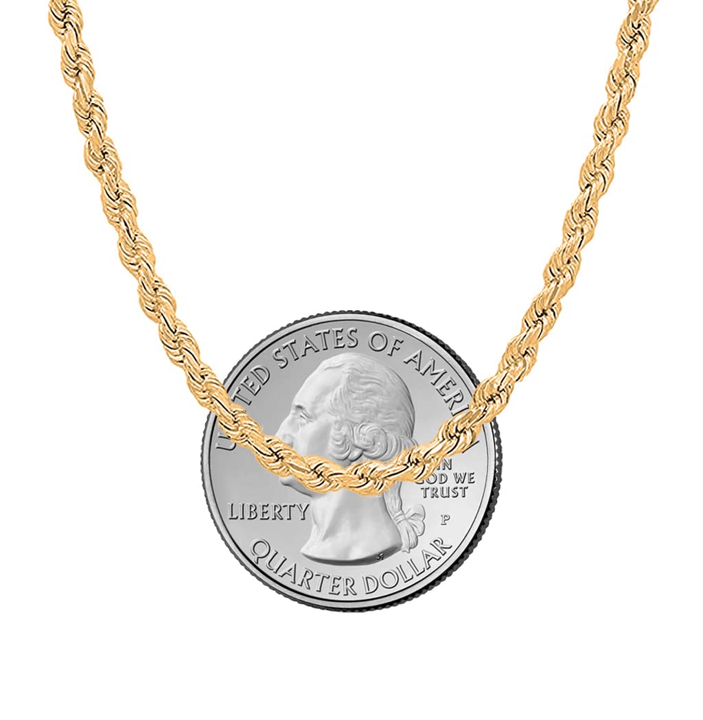 18K Gold Plated 925 Sterling Silver 4mm Italian Rope Chain Necklace for Men & Women - Diamond Cut Twist Link Design with Gift Box - Perfect for Gifts, Anniversaries & Special Occasions - Made in Italy