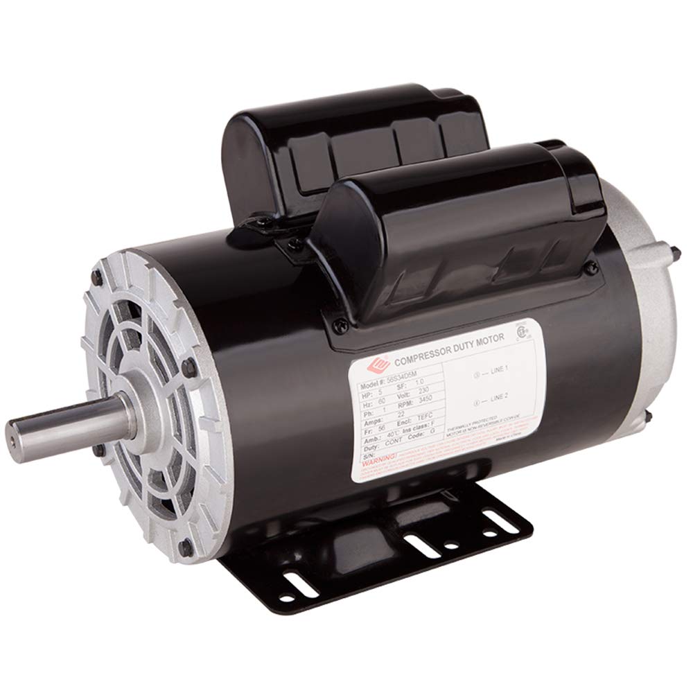 5HP Single Phase Electric Motor 3450 RPM 56 Frame 7/8