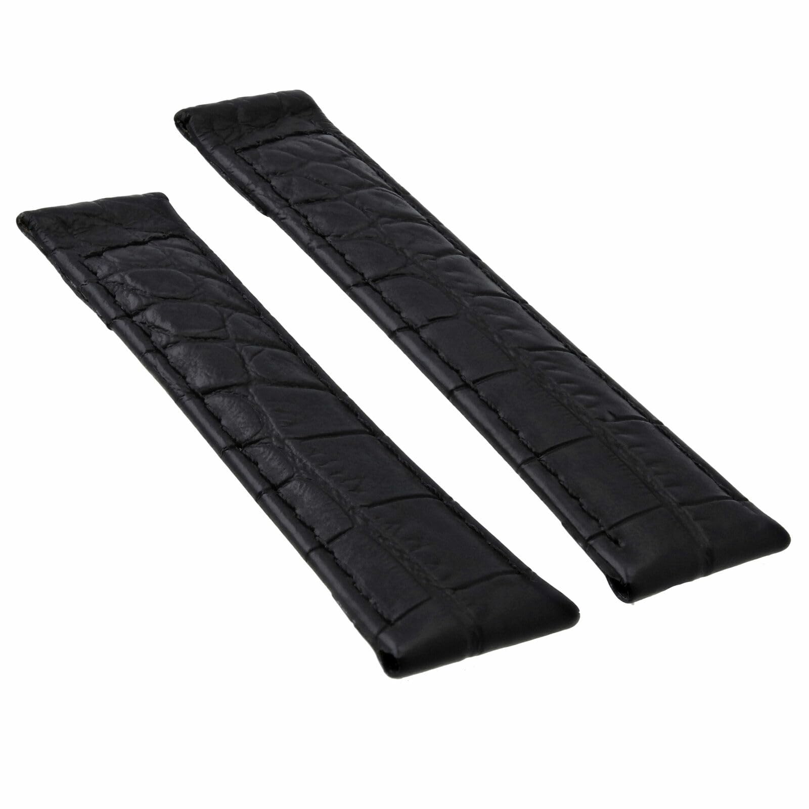 Ewatchparts Genuine Leather Watch Band Strap - Compatible with Rolex Daytona 116518 116519 116520 - Black #6D Short Size - Premium Replacement Watch Strap for Men's Luxury Watches | Perfect for Business, Casual Wear & Special Occasions