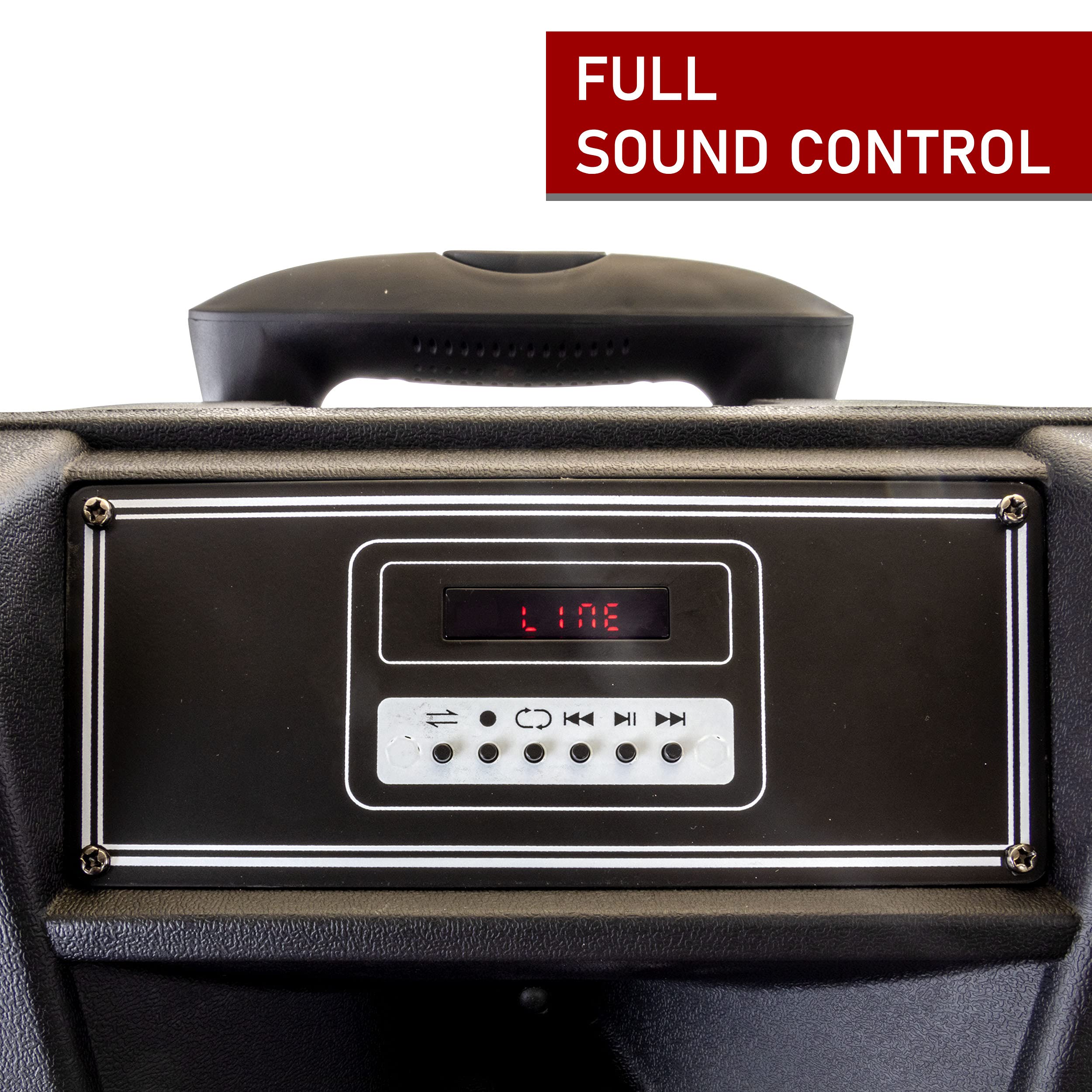 beFree Sound 12 Inch Bluetooth Speaker - Rechargeable Portable PA System with Dynamic LED Lights for Parties, Outdoor Events & Home Use - Black