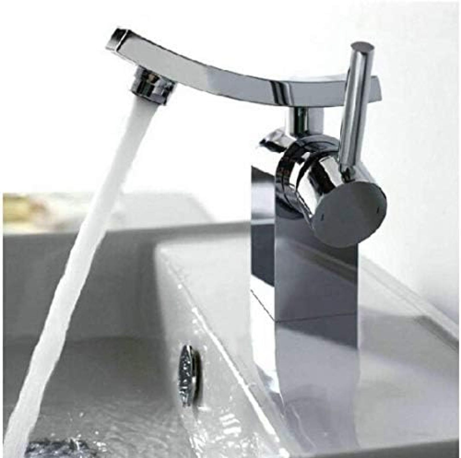 CRJUS Brass Kitchen Faucet - Single Lever Sink Mixer Tap with Hot & Cold Water, Unique Design Chrome Finish for Modern Kitchen & Bathroom Sink | Perfect for Home Renovation & Commercial Use