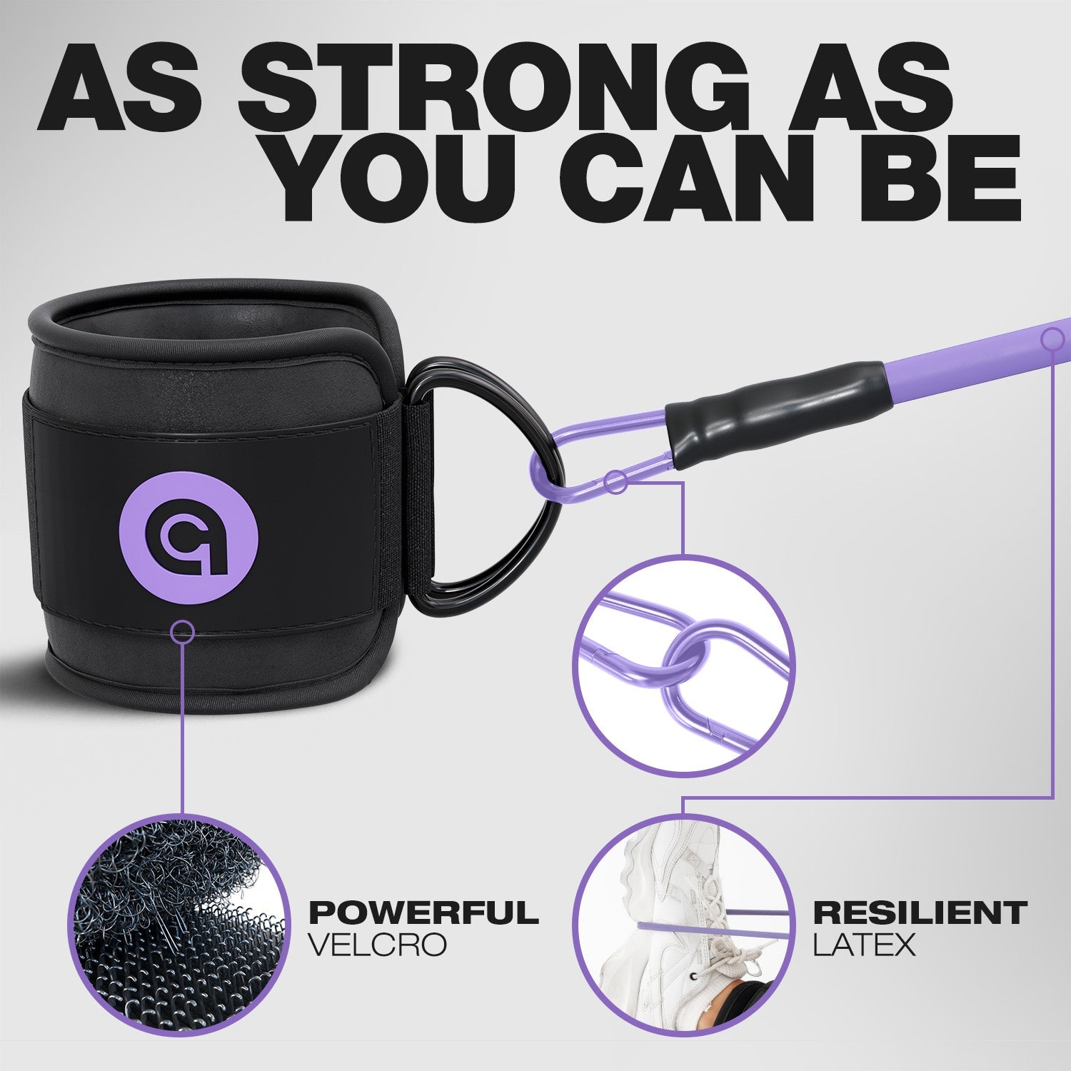 Premium Ankle Resistance Bands with Adjustable Cuffs - Workout Bands for Legs, Glutes & Hip Exercises - Home Gym, Physical Therapy & Fitness Training Equipment