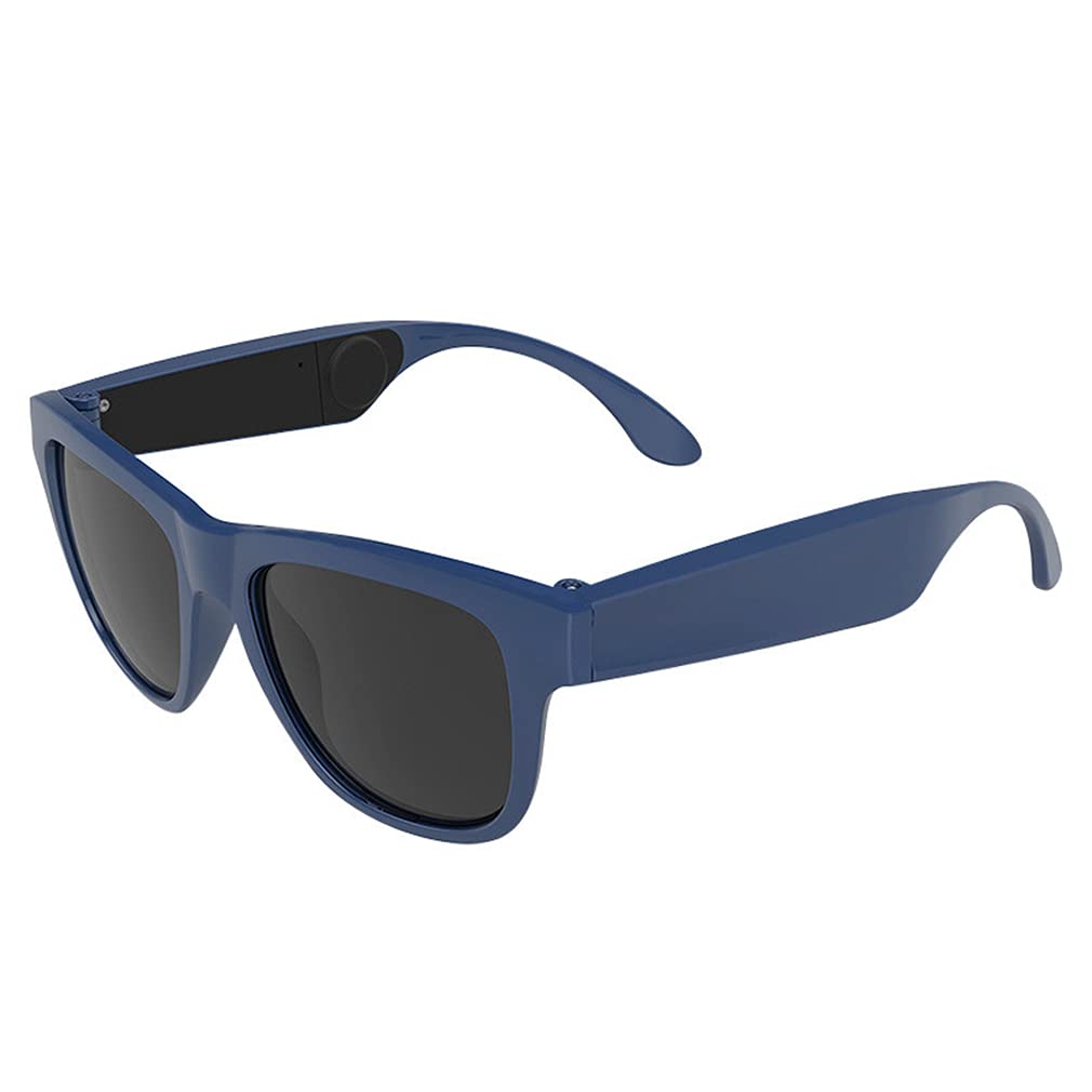 Smart Audio Sunglasses with Bluetooth 4.0 - Wireless Bone Conduction Headphones with Mic for iPhone & Android (Blue) - Perfect for Running, Cycling & Outdoor Activities