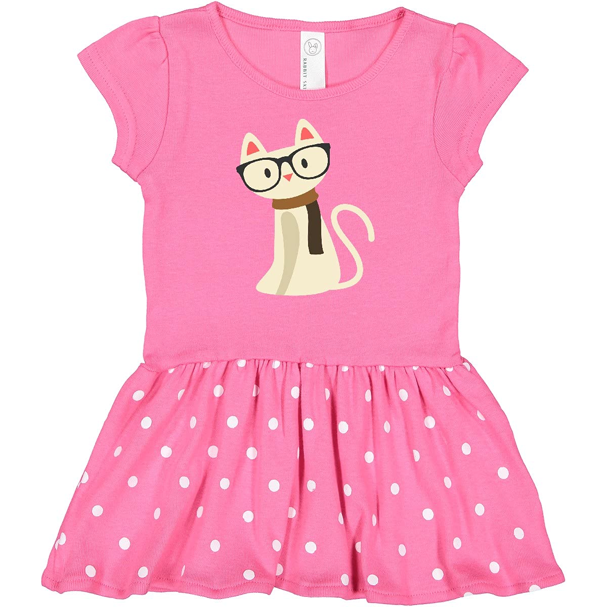 Inktastic Hipster Cat Infant Dress - Cute Baby Girl Outfit for Casual Wear, Parties & Photo Shoots | Soft Cotton Toddler Clothing