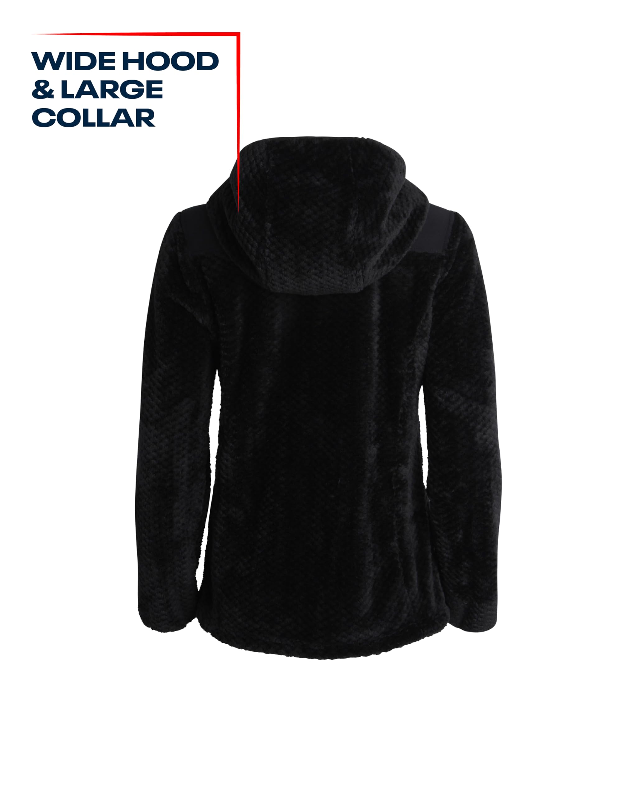 Reebok Women's Fleece Zip Up Hooded Jacket - Warm Insulated Winter Coat for Snow & Cold Weather - Cozy Outdoor Activities & Casual Wear (S-XL)