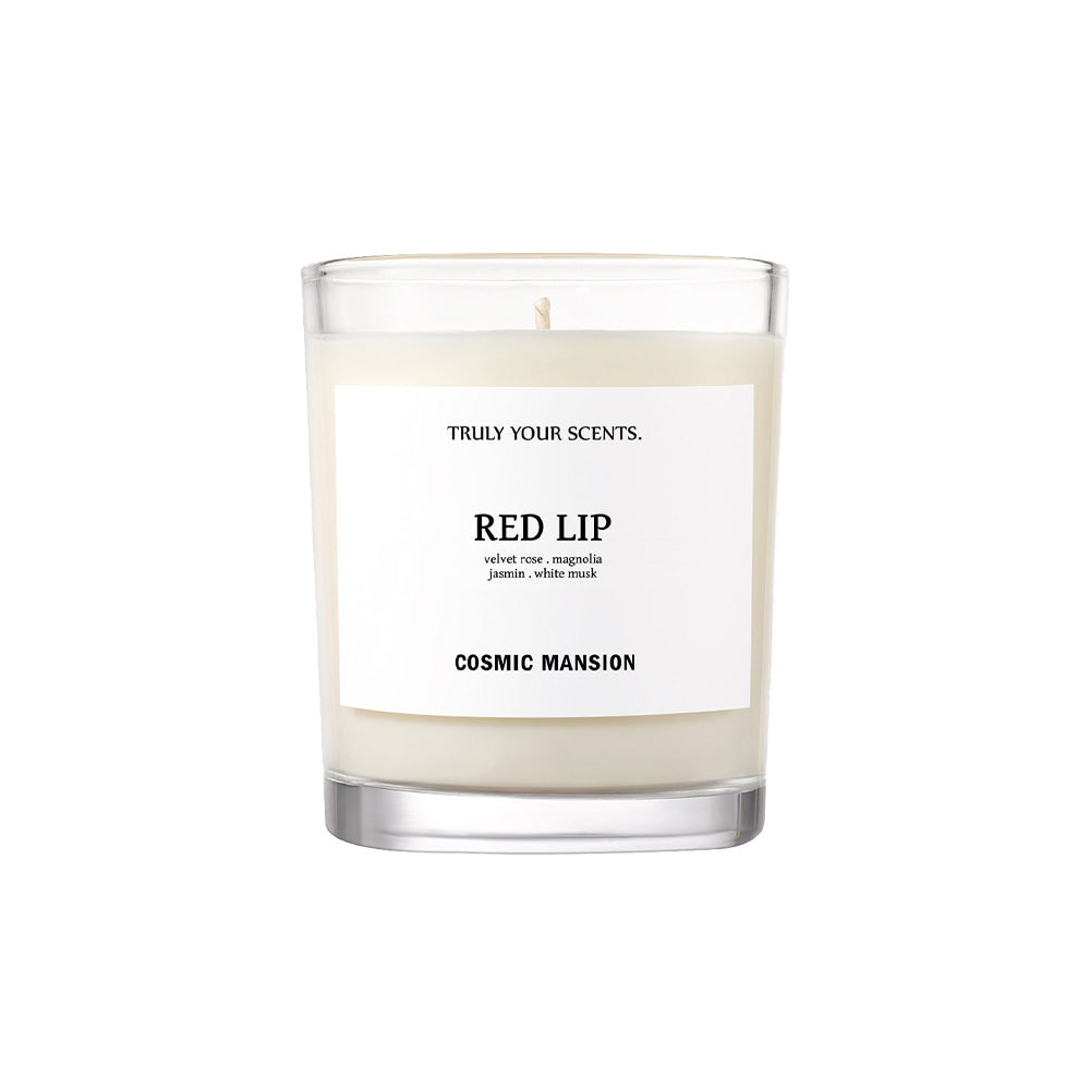 Premium COSMIC MANSION Soy Wax Candle - Red Lip Scent (180g/250g) for Romantic Home Decor & Relaxing Aromatherapy