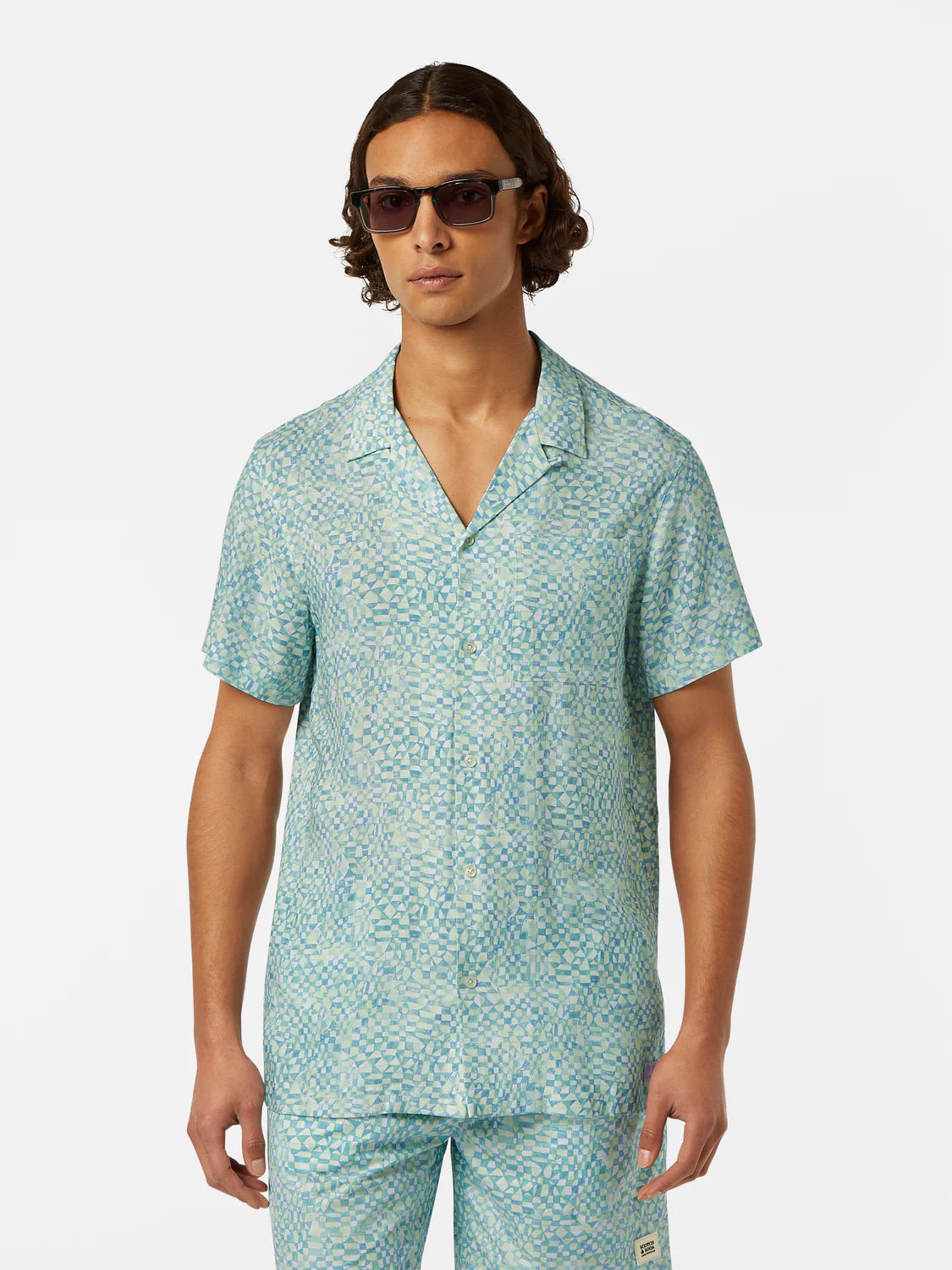SCOTCH AND SODA Regular Fit AOP Viscose Shirt for Men - Stylish Casual Button Down Shirt for Office, Date Night & Summer Outfits