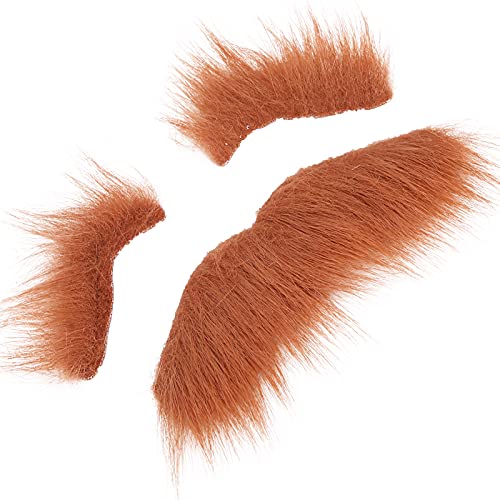 Self-Adhesive Fake Beard & Eyebrow Set - Costume Flannel Mustache for KTV, Carnival & Festival Performances - Perfect for Cosplay, Halloween & Themed Parties
