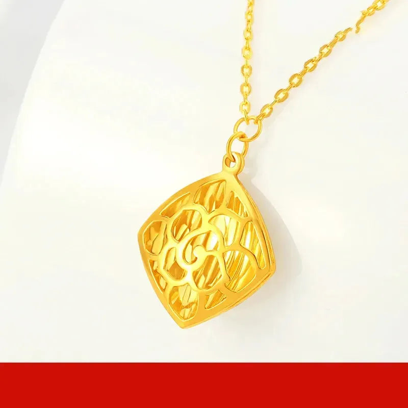 24K Pure Gold Necklace Real AU 999 Solid Gold Chain - Classic & Trendy Fine Jewelry for Women - Perfect for Parties, Weddings & Special Occasions - Hot New 2023 Collection