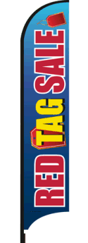 Red Tag Sale Feather Flag Banner - High Visibility Advertising Flag for Outdoor Events, Grand Openings & Sales Promotions