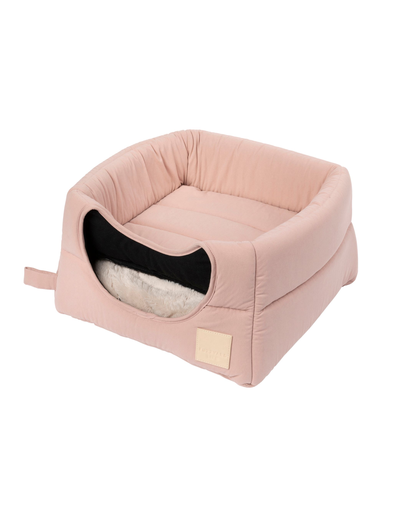 Fuzzyard Life Cat Cubby Soft Blush Pet Bed - Cozy & Washable Cat Cave for Indoor Kittens - Perfect for Napping, Lounging & Playtime in Home or Office