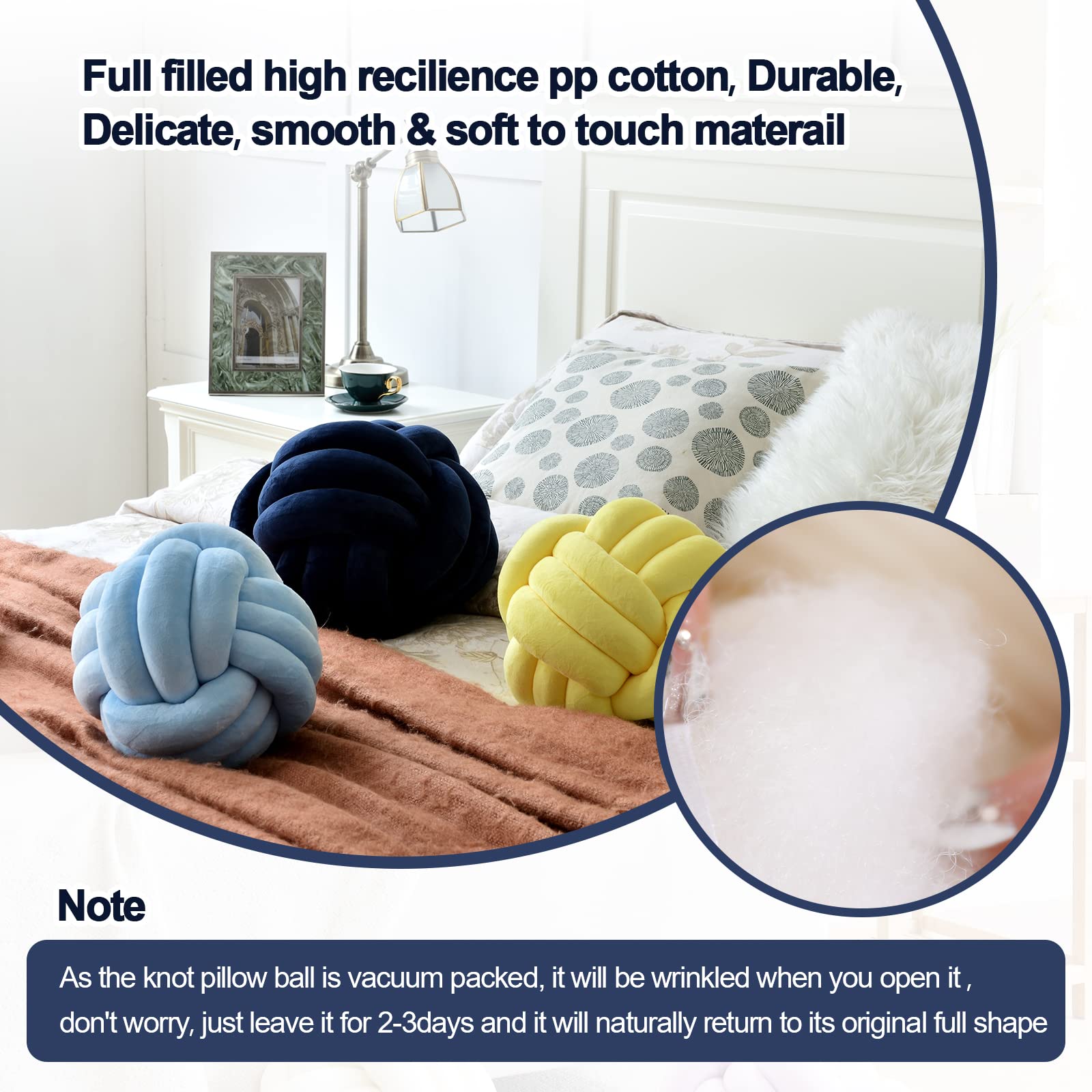 **Soft Round Knot Pillow Ball - Handmade Plush Throw Cushion for Home Décor, Kids Play & Nursery Decor | Cozy Living Room, Bedroom & Playroom Accessory**